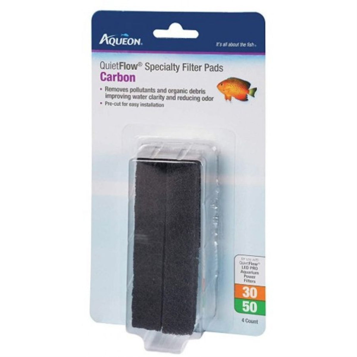 Aqueon Carbon For Quietflow Led Pro 30/50 4 Count