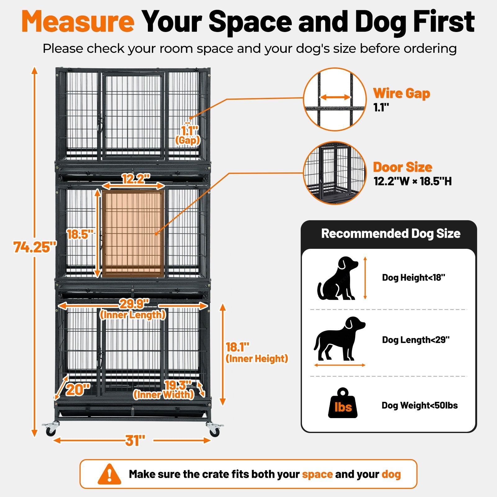31" Stackable Dog Crate D311D01