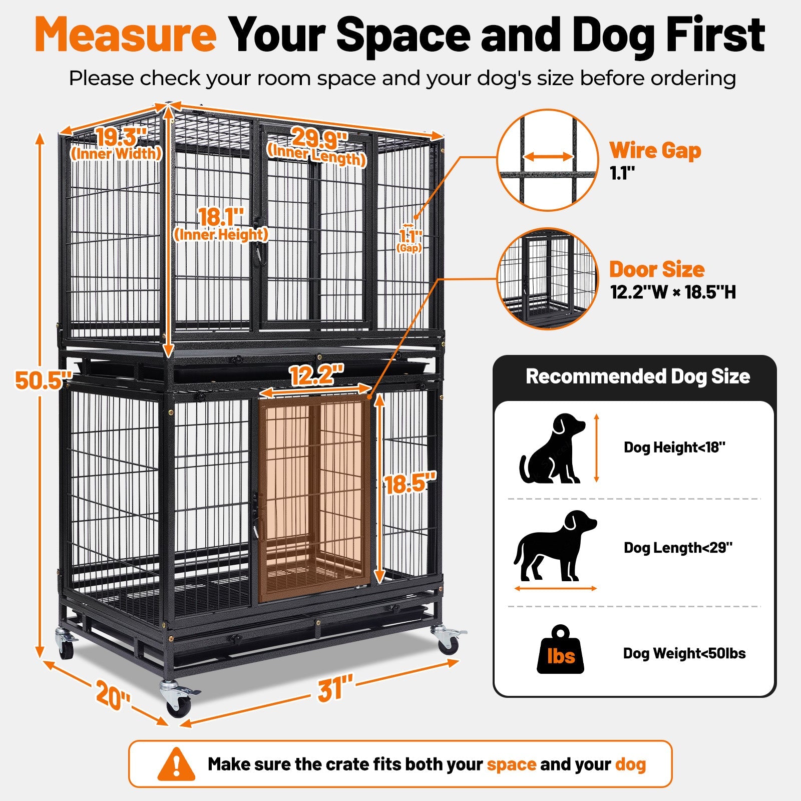 31" Stackable Dog Crate D311D01