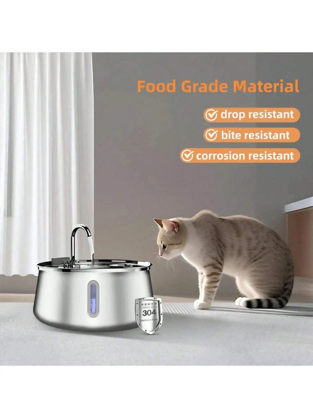 4L Smart Cat Water Fountain Stainless Steel Automatic Pet Water Dispenser Dog Water Fountain with Filter Cat Products