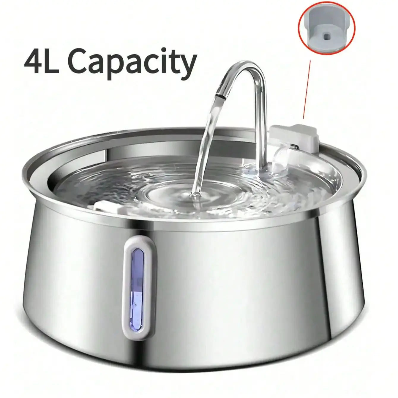 4L Smart Cat Water Fountain Stainless Steel Automatic Pet Water Dispenser Dog Water Fountain with Filter Cat Products