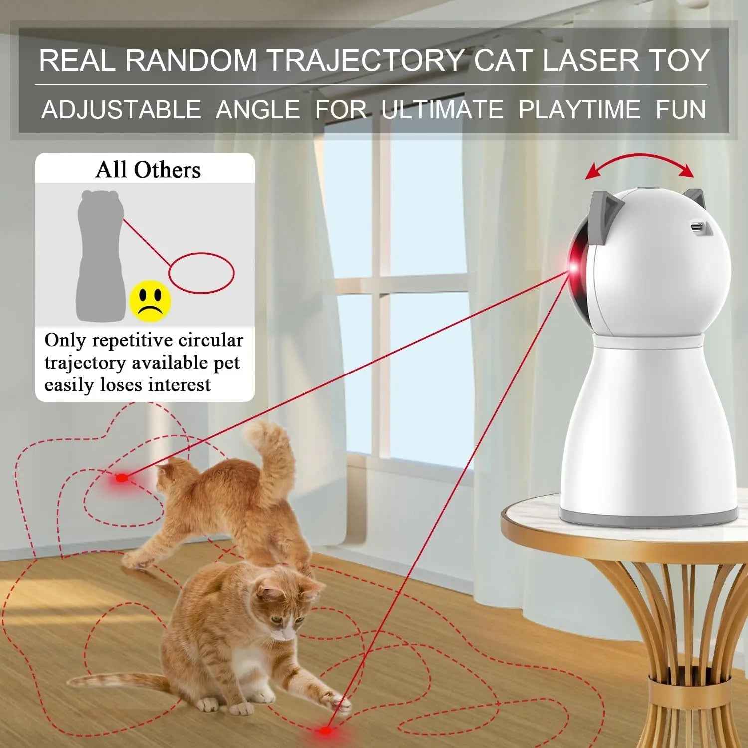 Automatic Cat Laser Toy, Motion-Activated & Rechargeable
