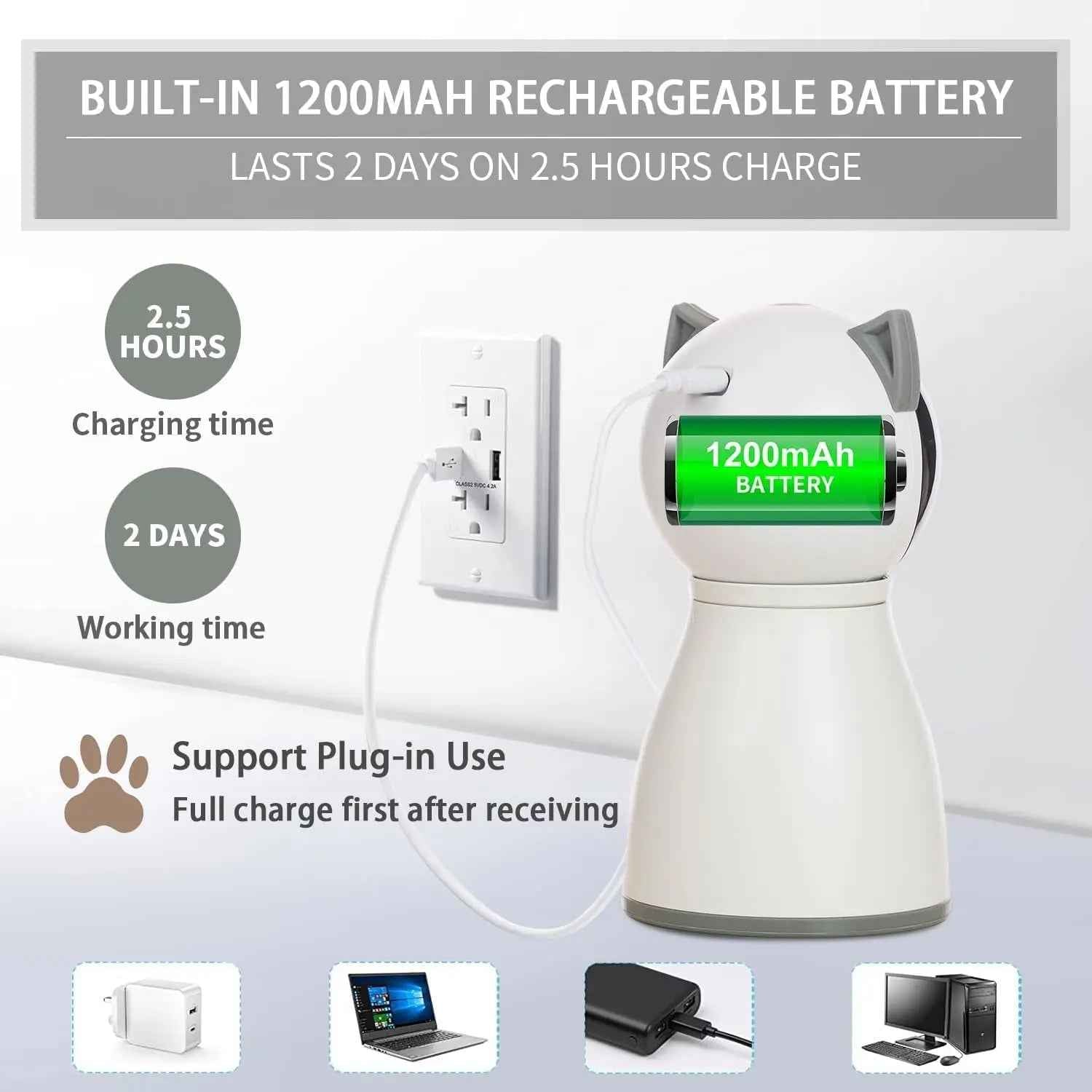 Automatic Cat Laser Toy, Motion-Activated & Rechargeable
