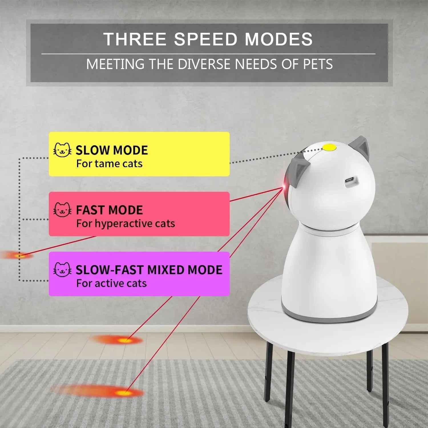 Automatic Cat Laser Toy, Motion-Activated & Rechargeable