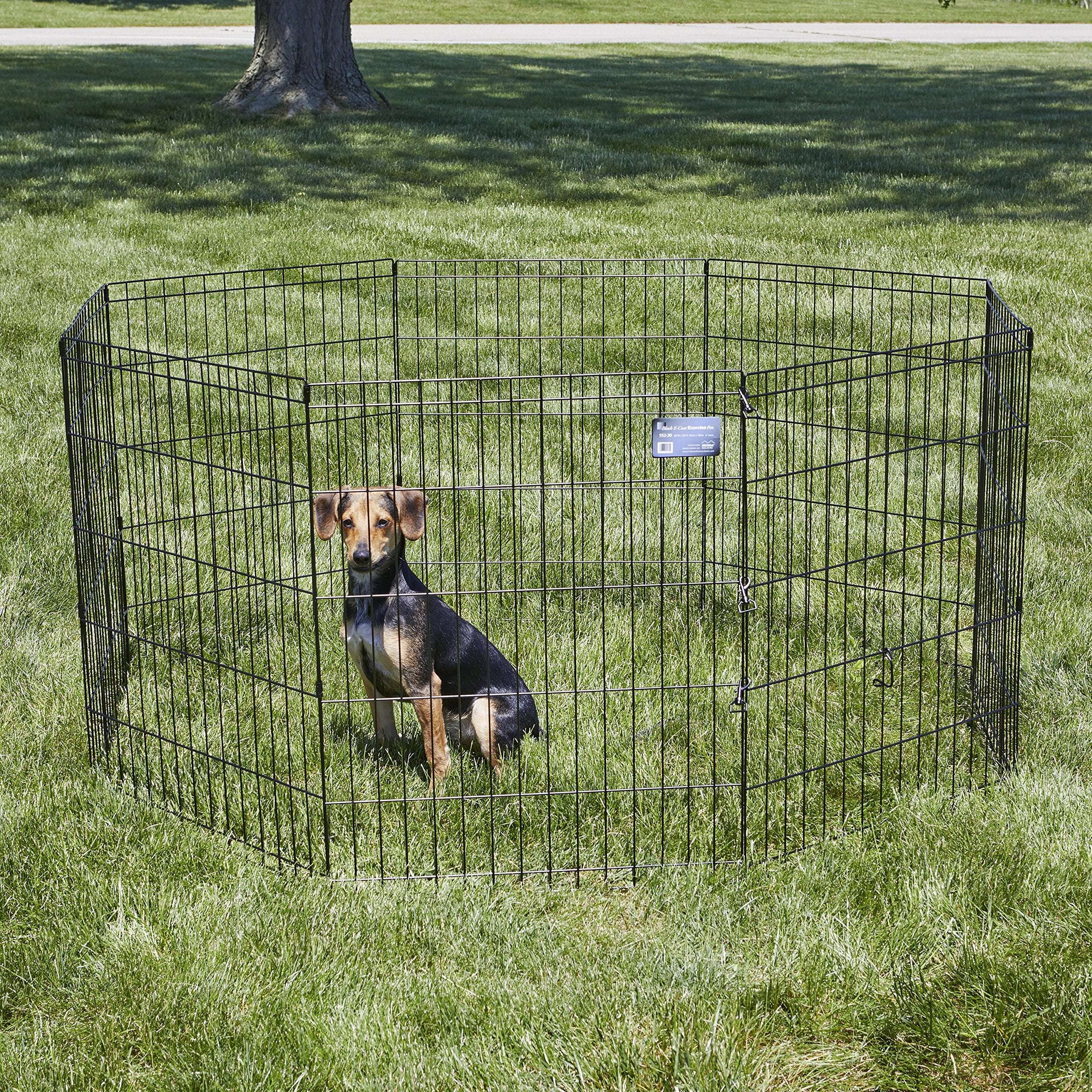 Midwest Homes For Pets Dog Exercise Pen & Playpen, 24'W X 30'W, No Door, Black
