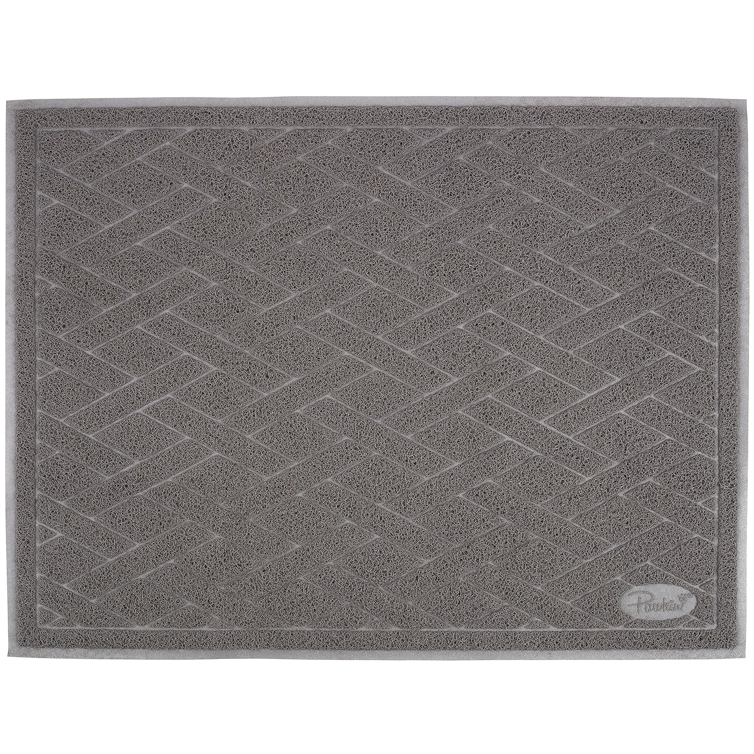 Pawkin Cat Litter Mat, Jumbo Xx-Large, 4X3 Feet, Fits Two Litter Boxes Or Extra Coverage For One Box, Gray