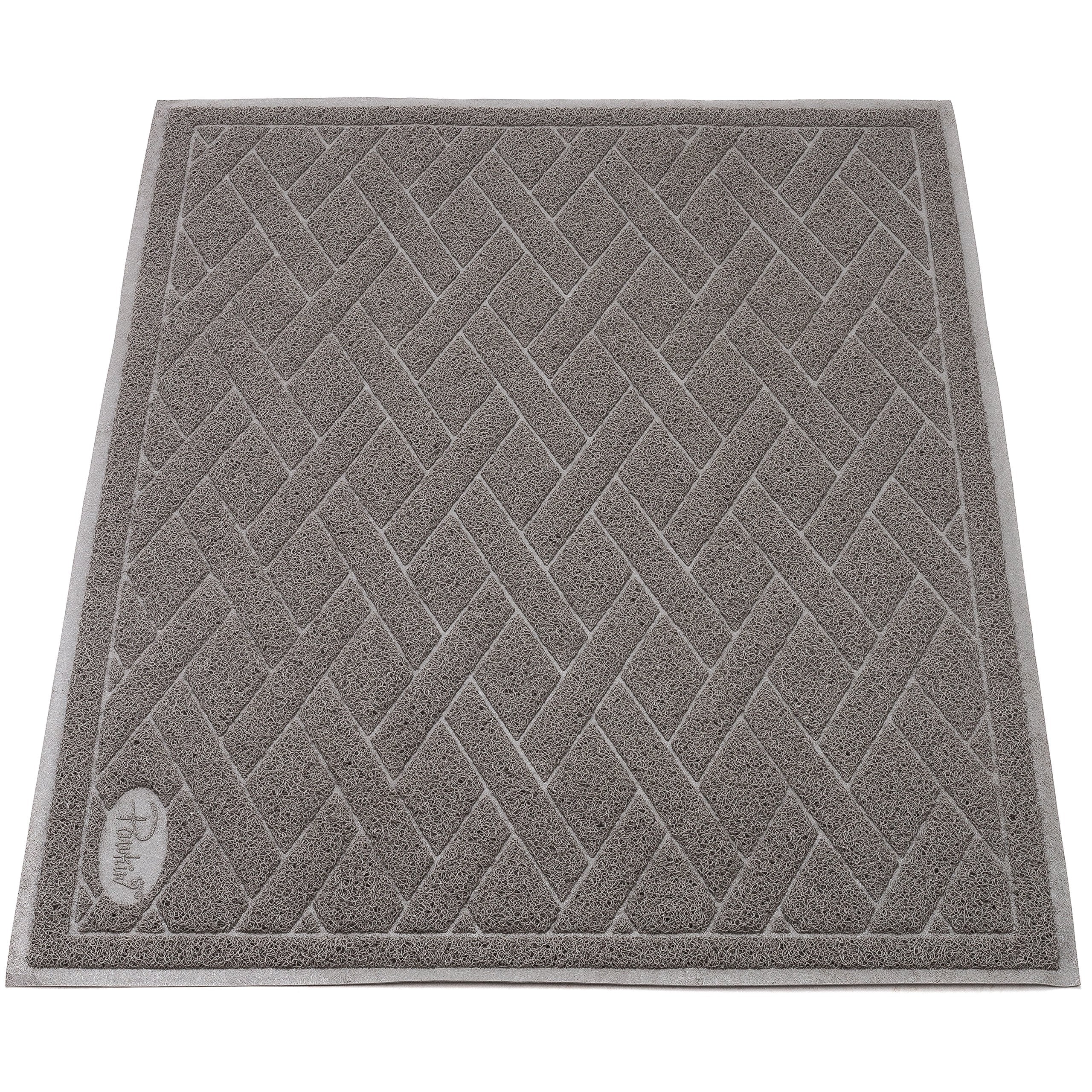 Pawkin Cat Litter Mat, Jumbo Xx-Large, 4X3 Feet, Fits Two Litter Boxes Or Extra Coverage For One Box, Gray