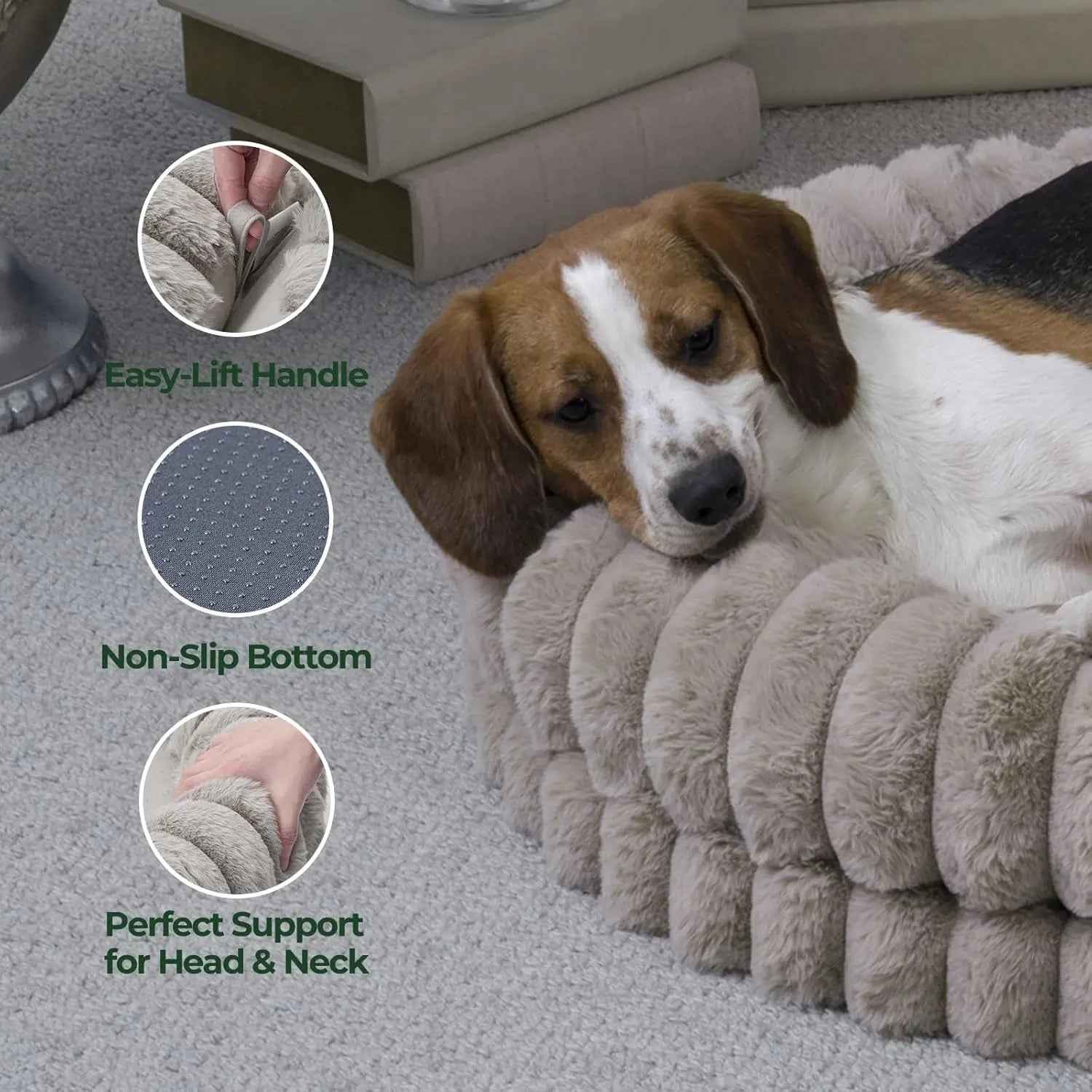 Luxury Donut Dog Bed, Orthopedic Calming Round Bed