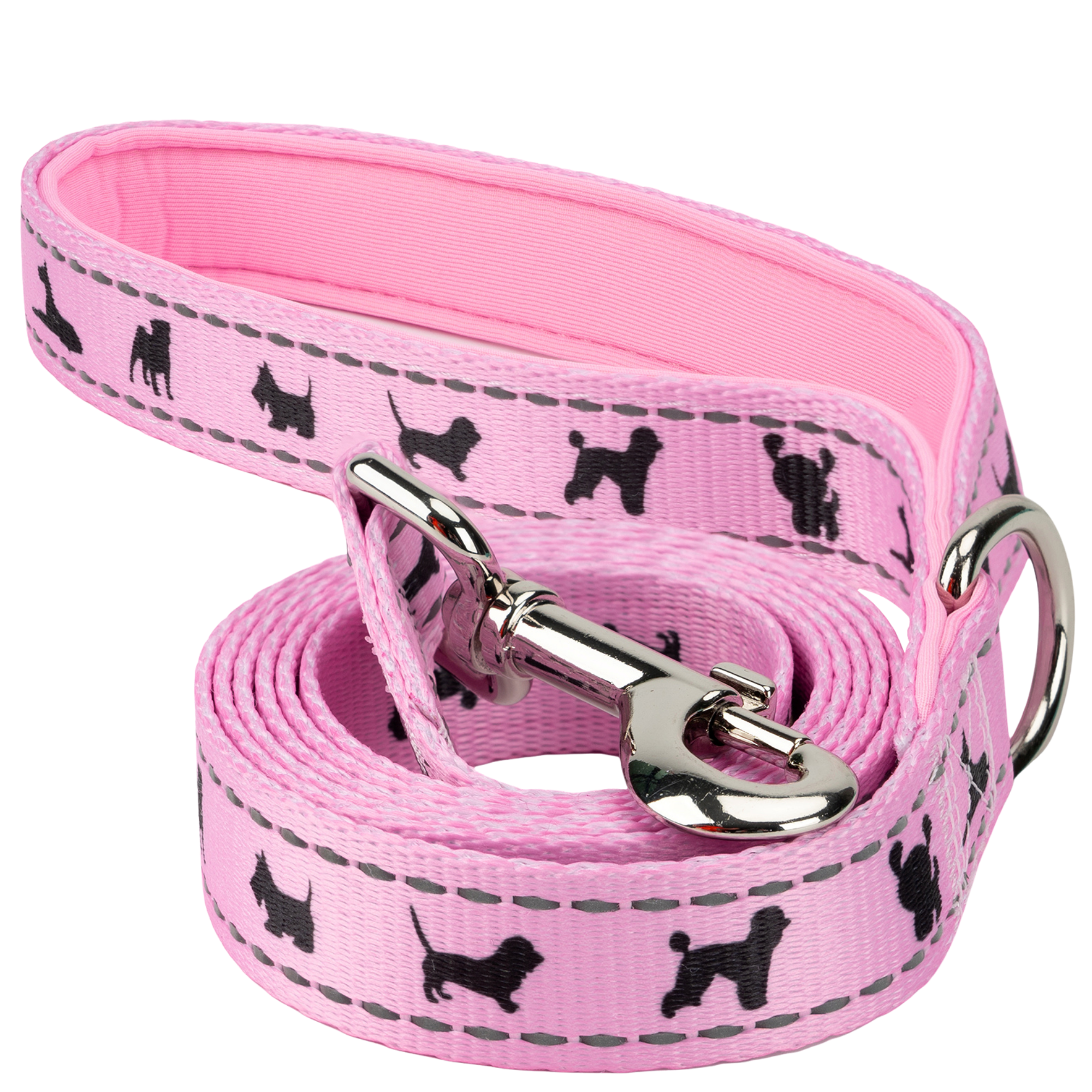 EcoBark Baby Pink Dog Leash - Comfort Grip Padded Leash- 4 ft, 5ft, and 6ft Leash