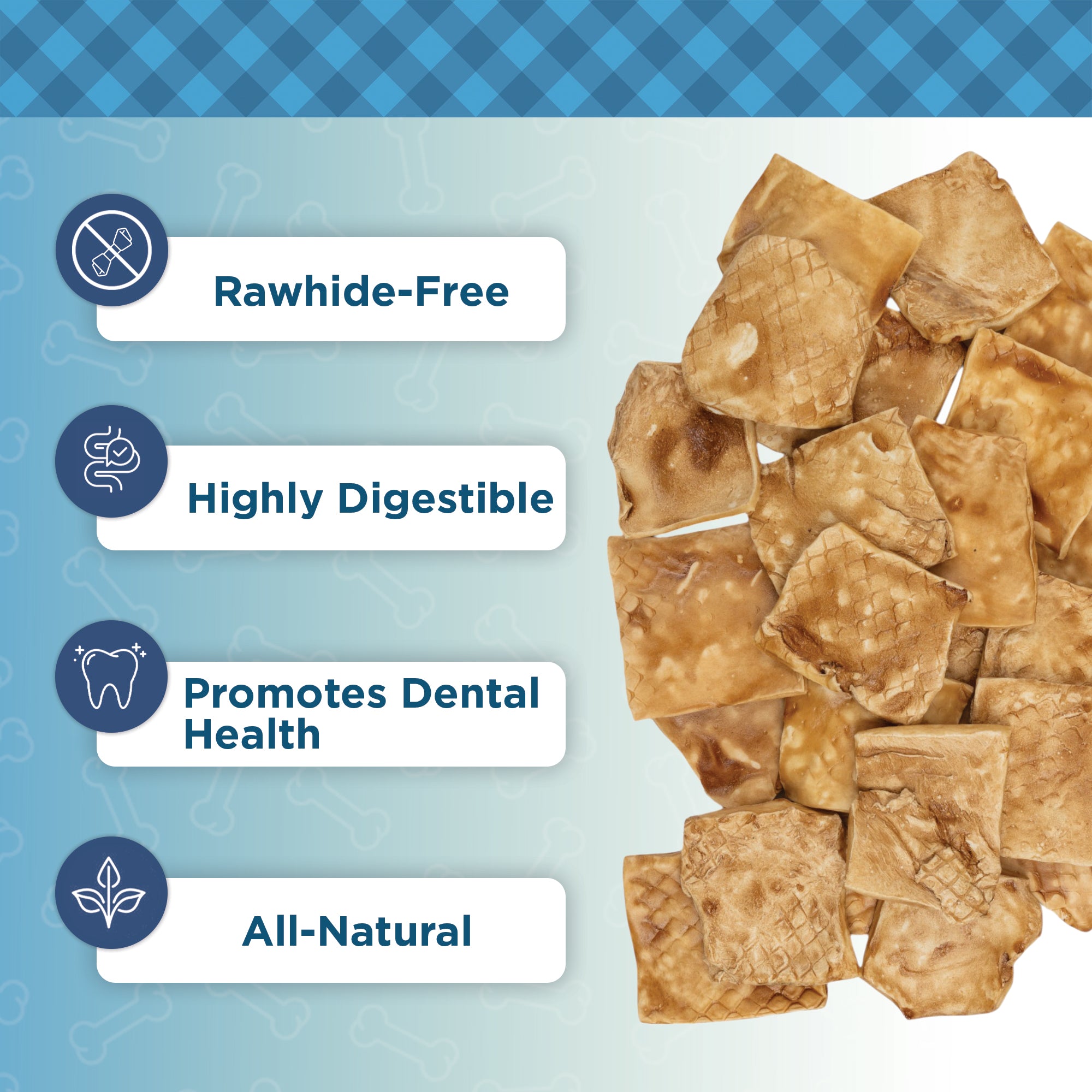 Country Living 4” x 4” Beef Cheek Chip Dog Treats – Chicken Flavor – 5 Count Bag – All-Natural, High-Protein, Long-Lasting Dog Chews