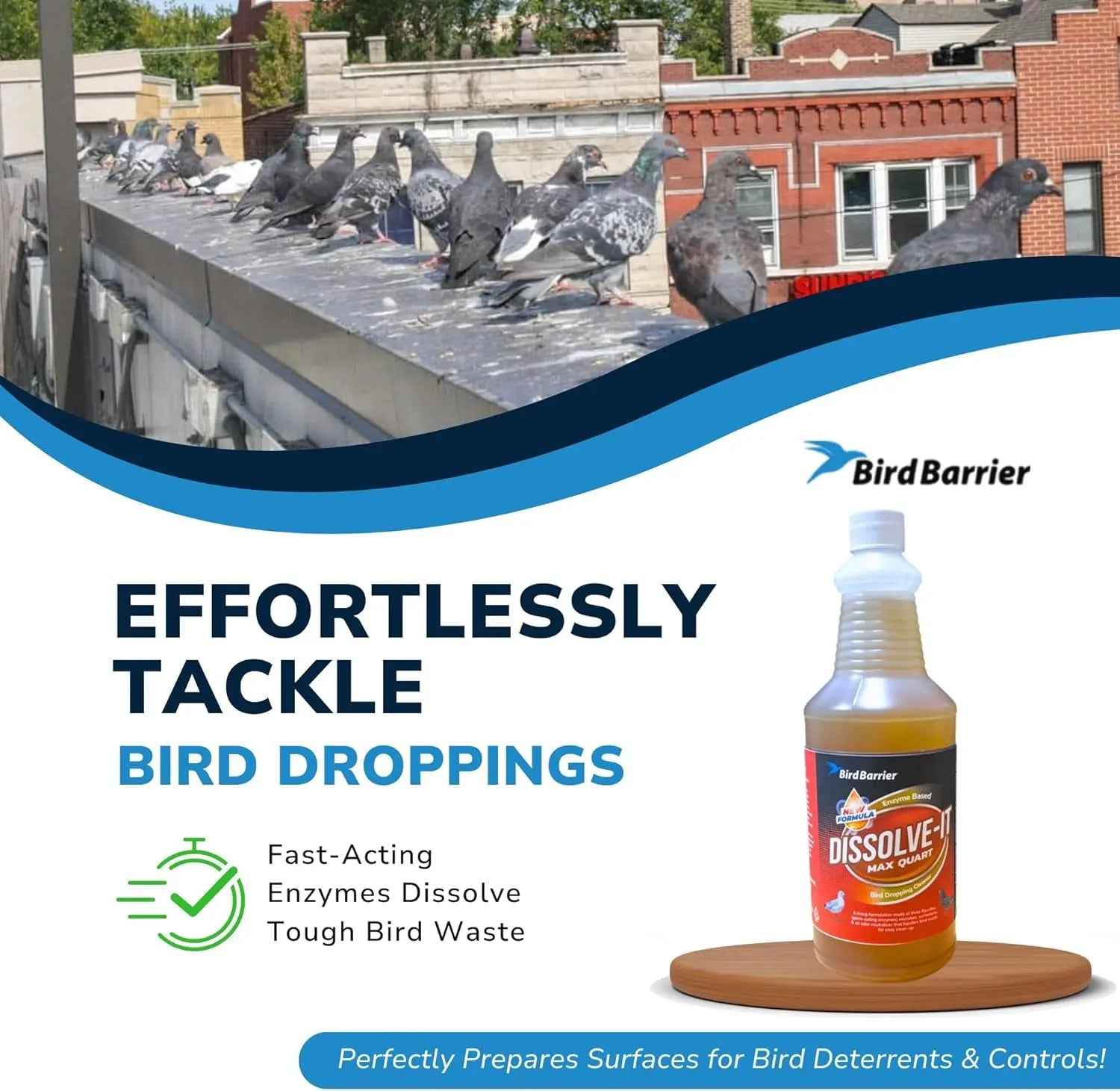 Bird Barrier Dissolve-It Enzyme Cleaner, Bird Dropping & Odor Remover