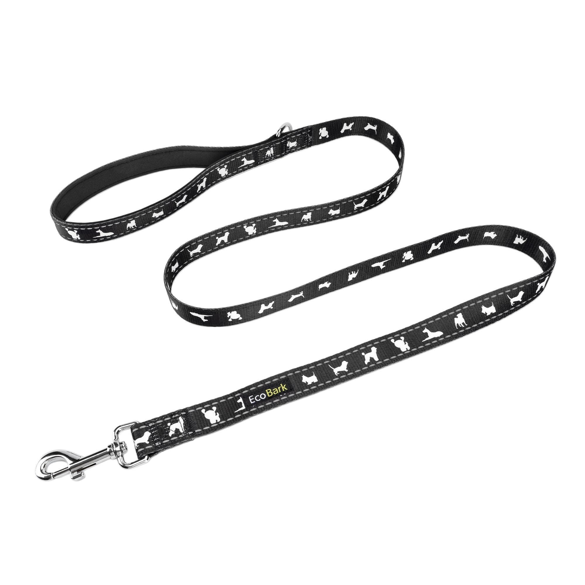 Black Dog Leash by EcoBark - Comfort Grip Padded Leash - 5ft for Small and Medium Dogs