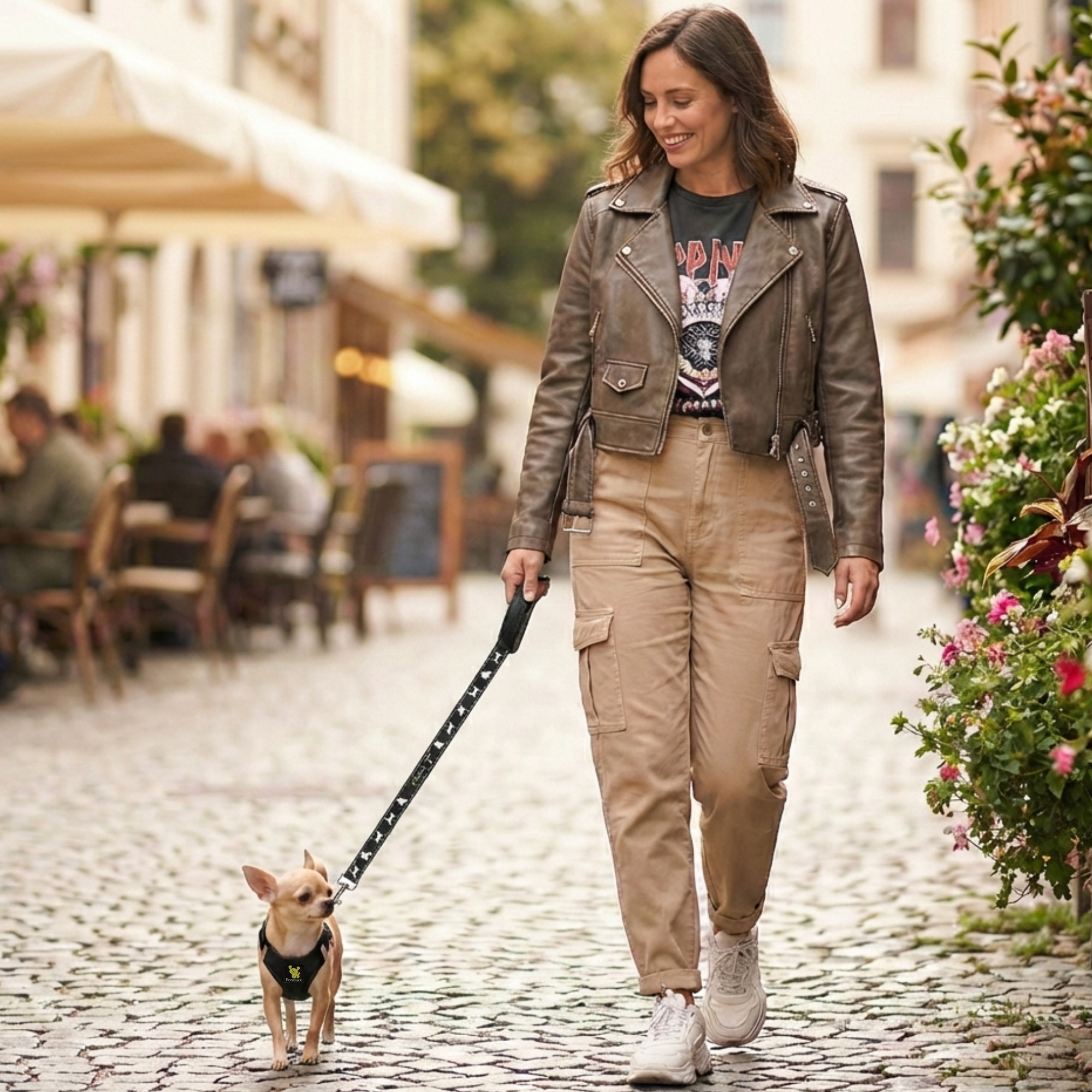 EcoBark Step In Dog Harness - Teacup & Small Breeds- Reflective Soft Mesh Harness for Teacup, Small Dogs and Puppies / Black