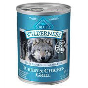 Blue Buffalo Wilderness High Protein Grain Free, Natural Adult Wet Dog Food, Turkey & Chicken Grill 12.5-Oz Can (Pack Of 12)