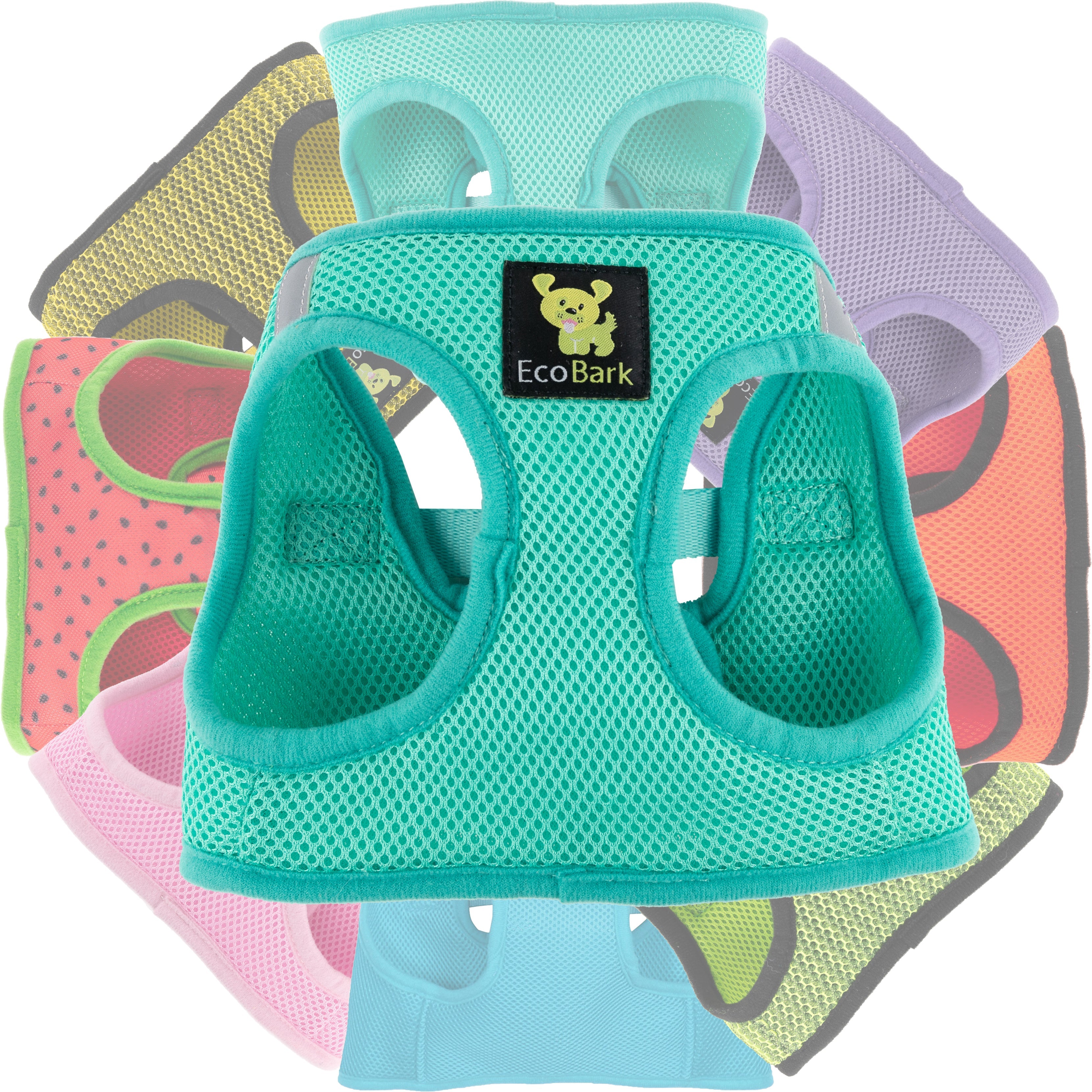 EcoBark Step In Dog Harness - Teacup & Small Breeds- Reflective Soft Mesh Harness for Teacup, Small Dogs and Puppies / Mint Turquoise
