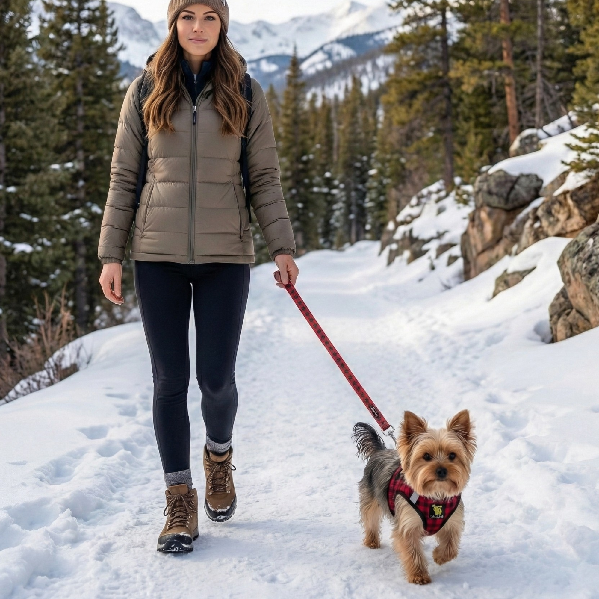EcoBark Step In Dog Harness - Teacup & Small Breeds- Reflective Soft Mesh Harness for Teacup, Small Dogs and Puppies / Buffalo Plaid