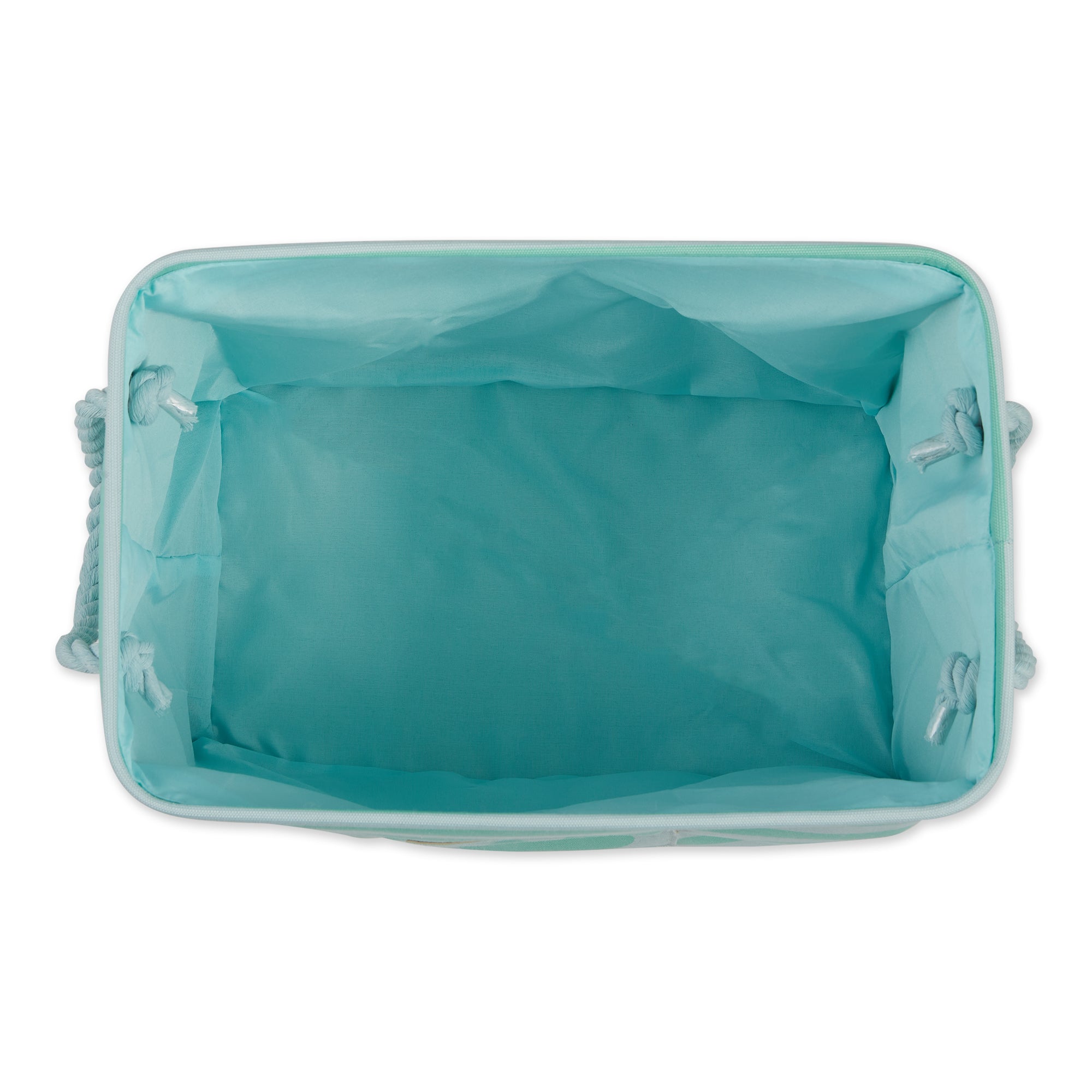 Bone Dry Polyester Pet Bin Stripe With Paw Patch Aqua Rectangle Large