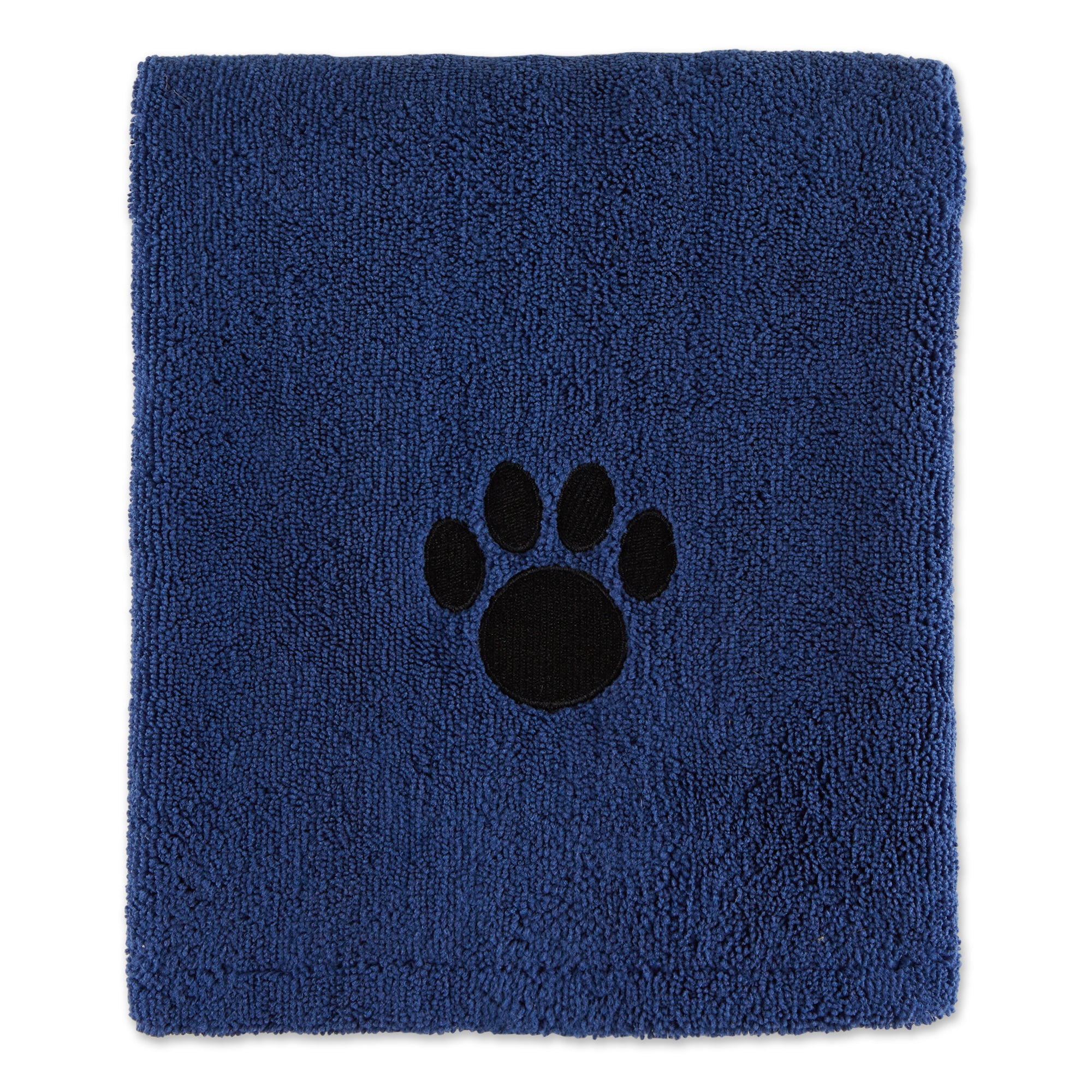 Bone Dry Navy Embroidered Paw Pet Towel