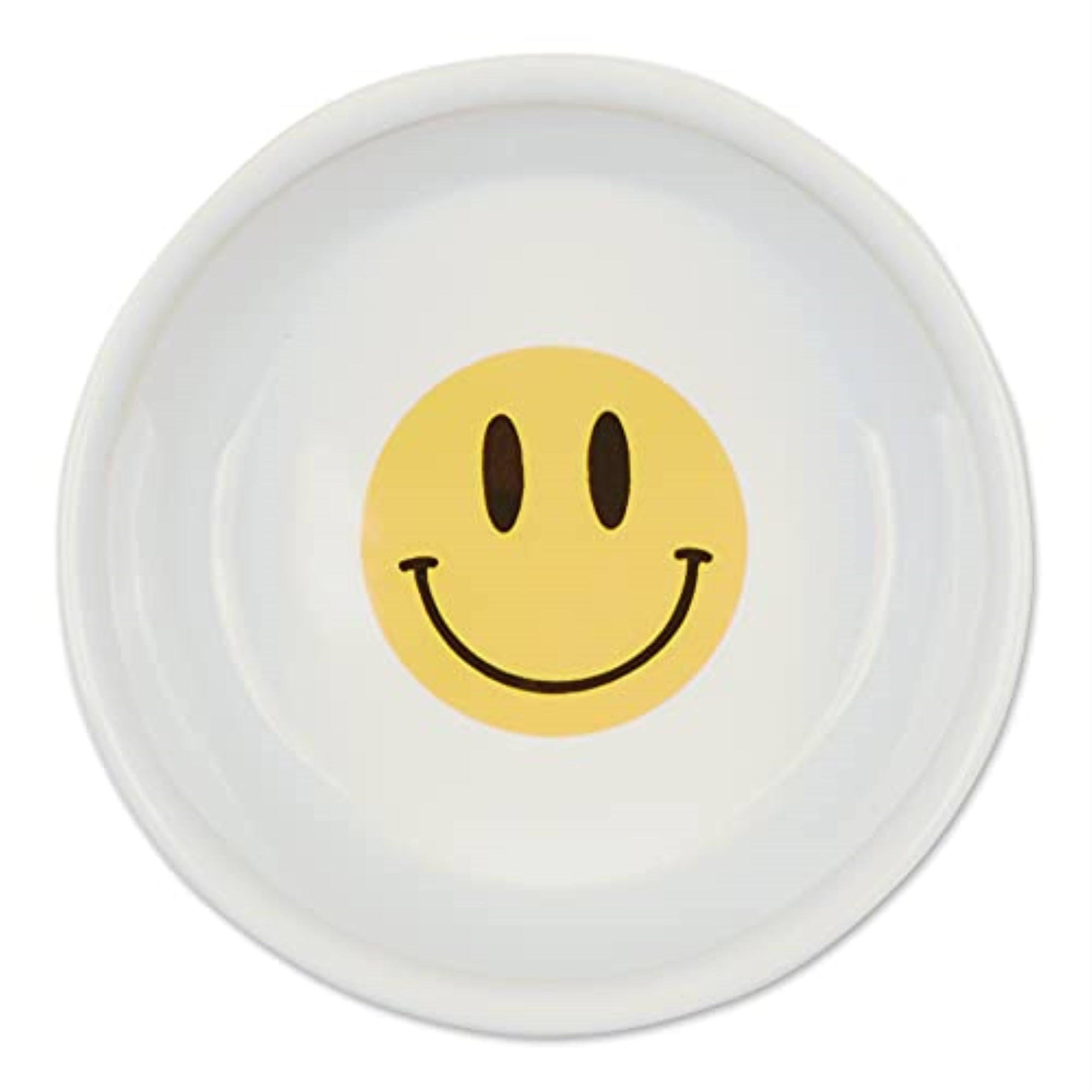 DII Pet Bowl Smiley Face, Small 4.25Dx2H (Set of 2)
