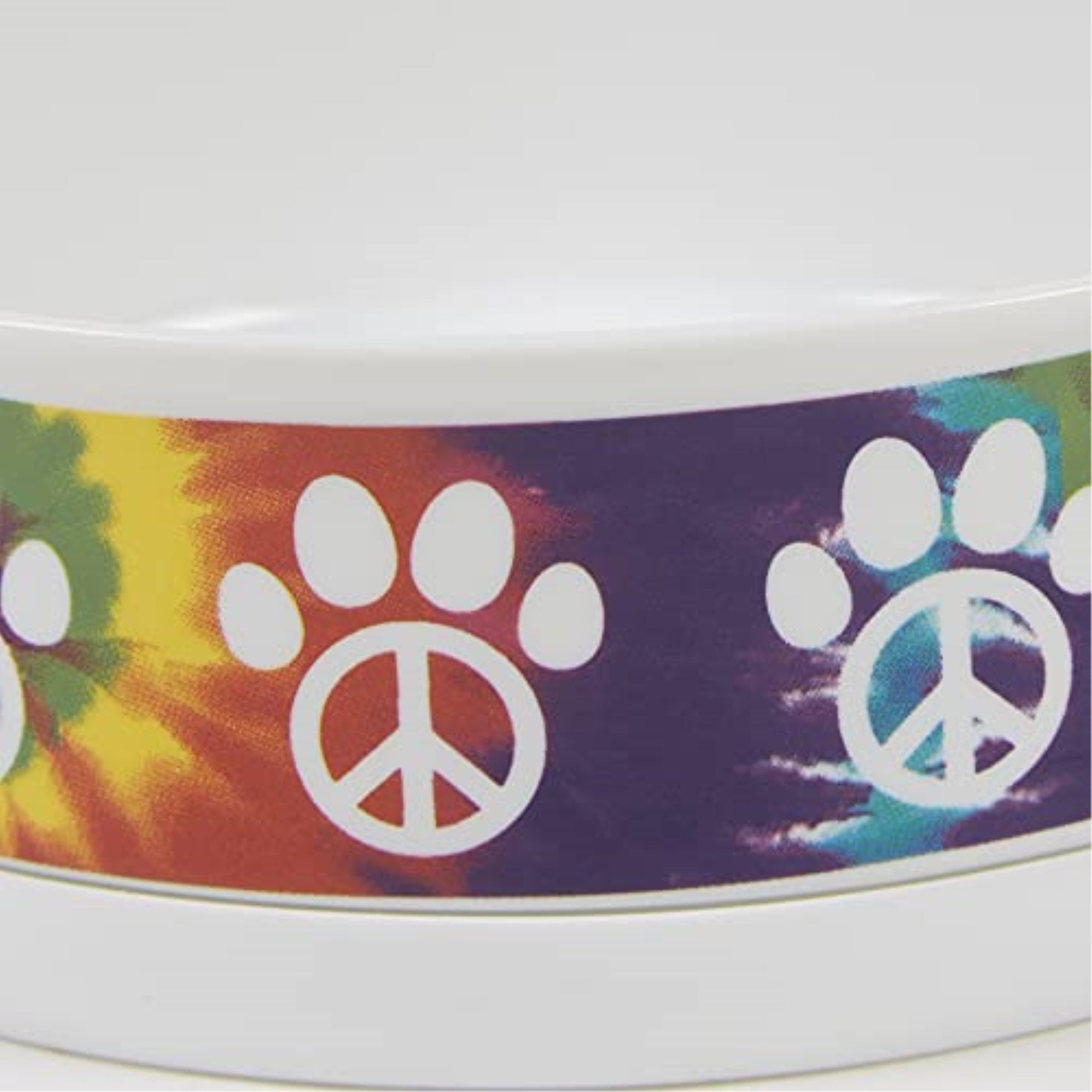 DII Pet Bowl Peace Paw, Large 7.5Dx2.4H (Set of 2)