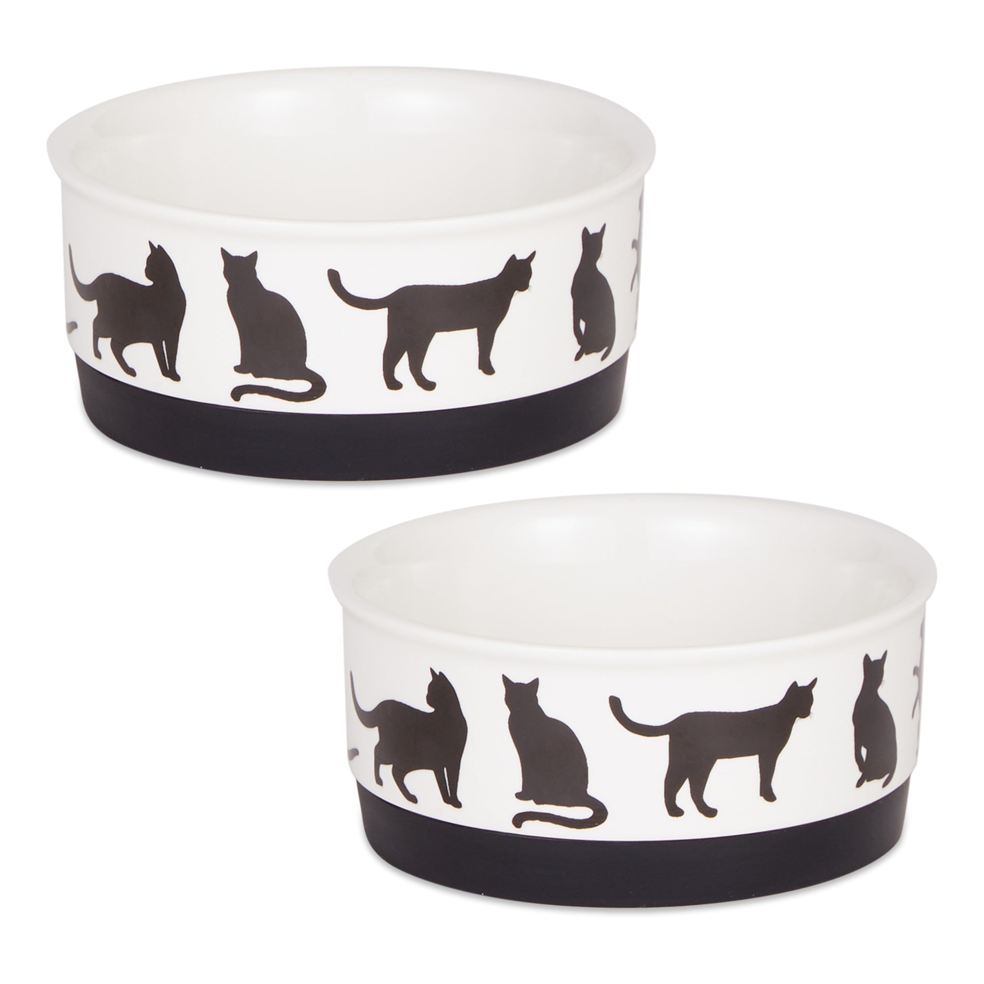 DII Pet Bowl Cats Meow Small 4.25Dx2H (Set of 2)
