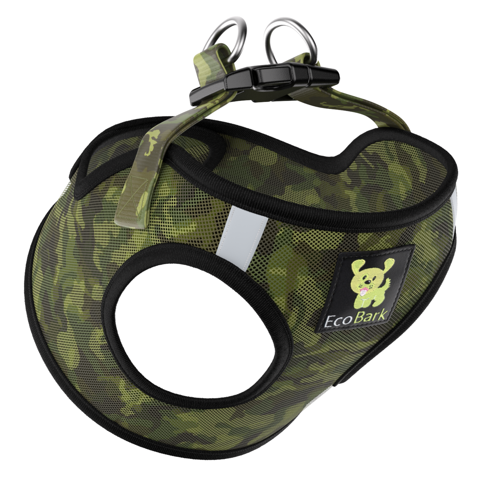 EcoBark Step In Dog Harness - Teacup & Small Breeds- Reflective Soft Mesh Harness for Teacup, Small Dogs and Puppies / Camouflage