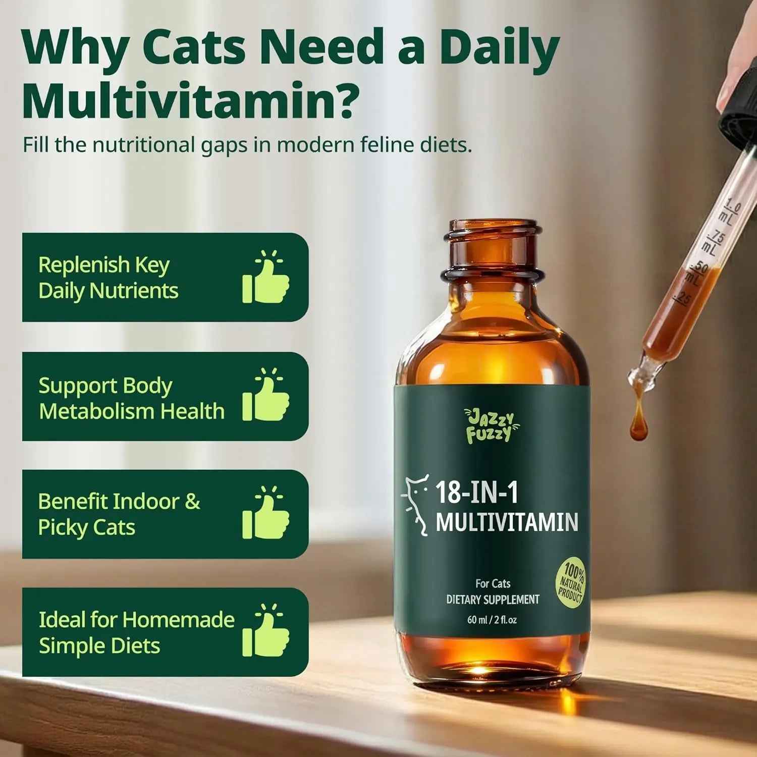 Cat Liquid Multivitamin with Taurine & Lysine, 2oz
