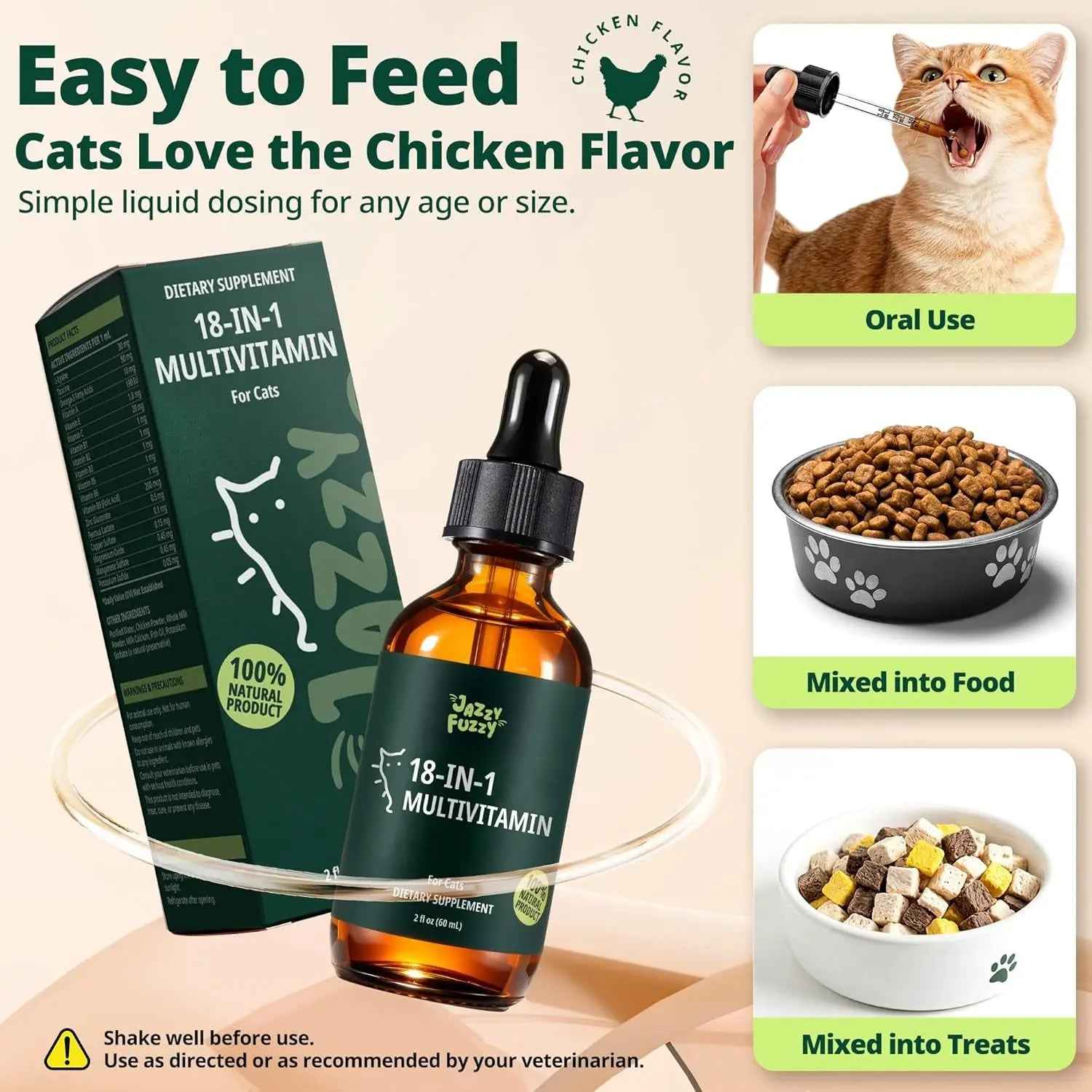 Cat Liquid Multivitamin with Taurine & Lysine, 2oz