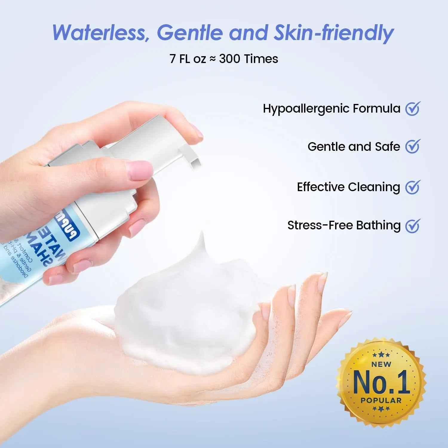 Waterless Cat Shampoo No Rinse Hypoallergenic Odor Control