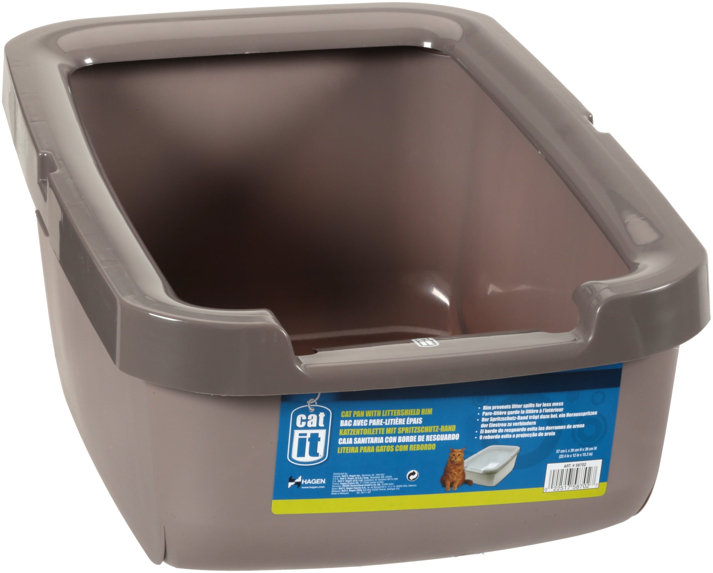 Catit Litter Pan With Rim, Warm Grey