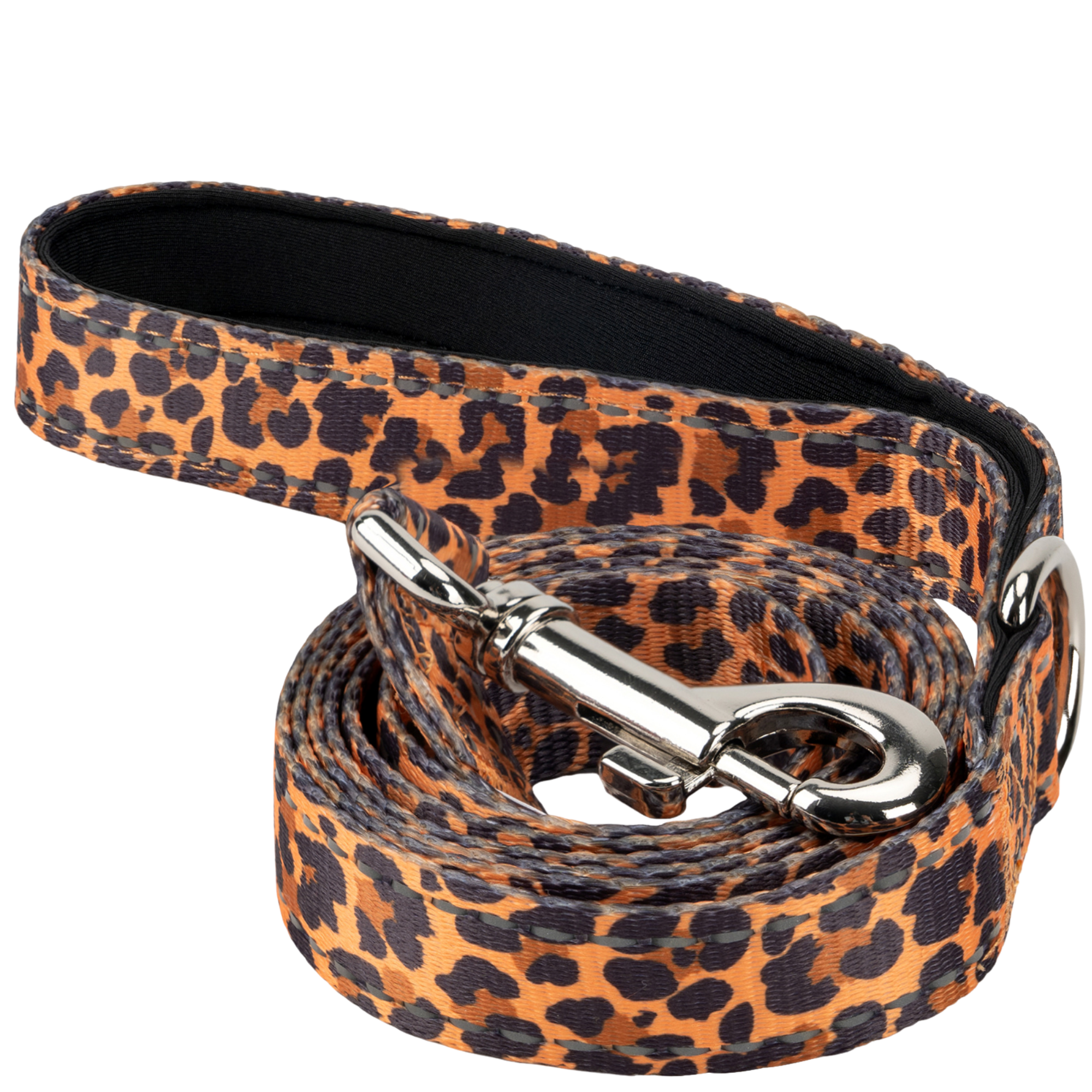 EcoBark Cheetah Dog Leash- Padded Comfort Grip Leash - 4ft, 5ft, and 6ft Leash for Small and Medium Dogs