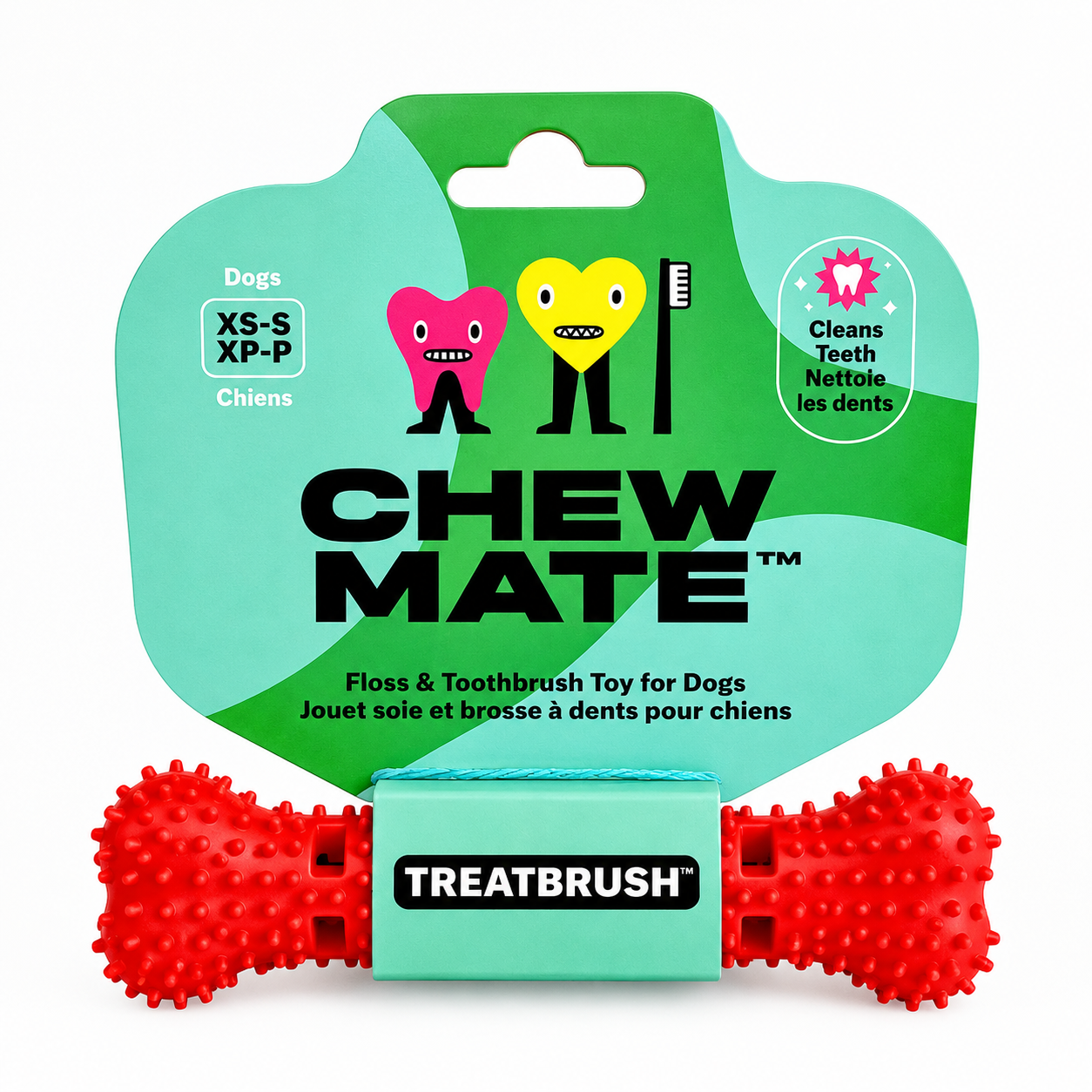 Natural Rubber Bone Toothbrush Toy <25 Lbs