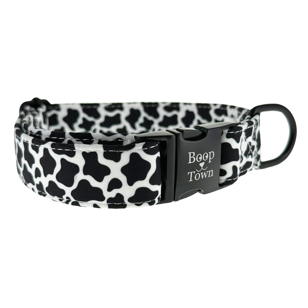 Boop Town Durable Soft Cotton Dog Collar With Nylon Core Quick Release Metal Buckle Adjustable for Girls Boys Small Medium Large Comfortable Pet Products Reduces Hair Matting Gold Tone Zinc Alloy Hardware