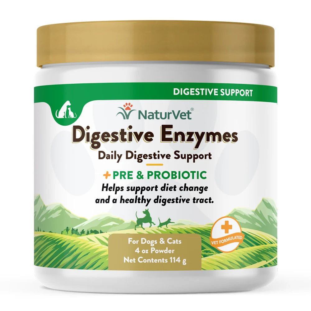 Naturvet Digestive Enzyme Powder Dog & Cat Supplement (8oz) – Petocart
