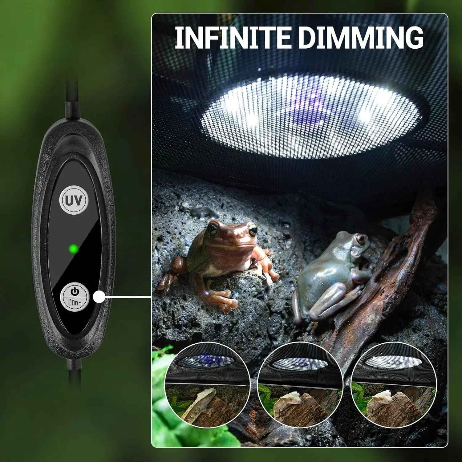 Dimmable UVB Reptile Light LED UVA UVB Lamp Fixture
