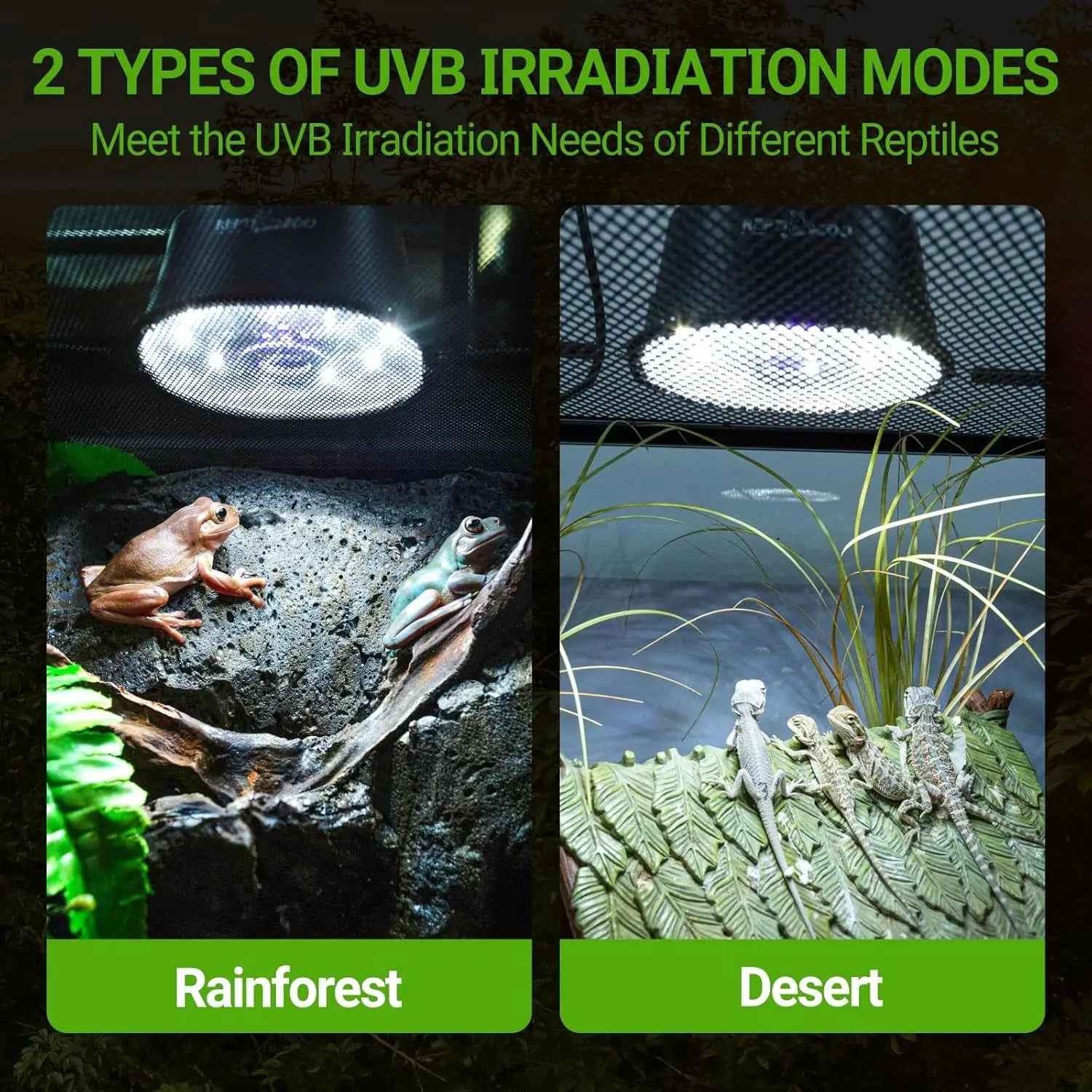 Dimmable UVB Reptile Light LED UVA UVB Lamp Fixture
