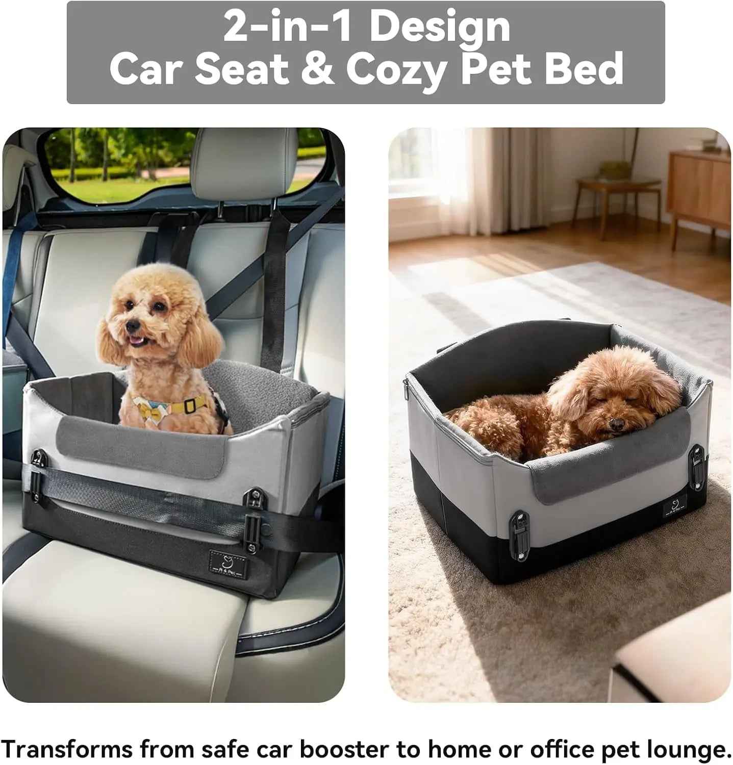 Dog Car Seat Booster with Safety Leash
