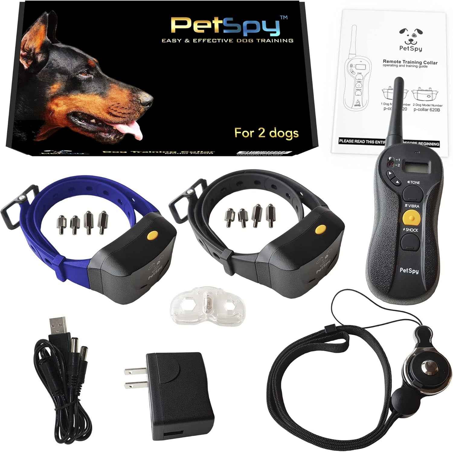 Waterproof Dog Training Collar, Remote for 1-2 Dogs