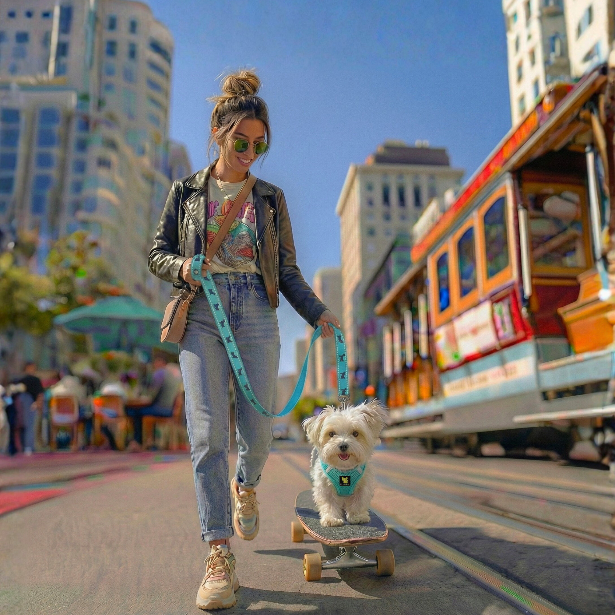 EcoBark Step In Dog Harness - Teacup & Small Breeds- Reflective Soft Mesh Harness for Teacup, Small Dogs and Puppies / Mint Turquoise