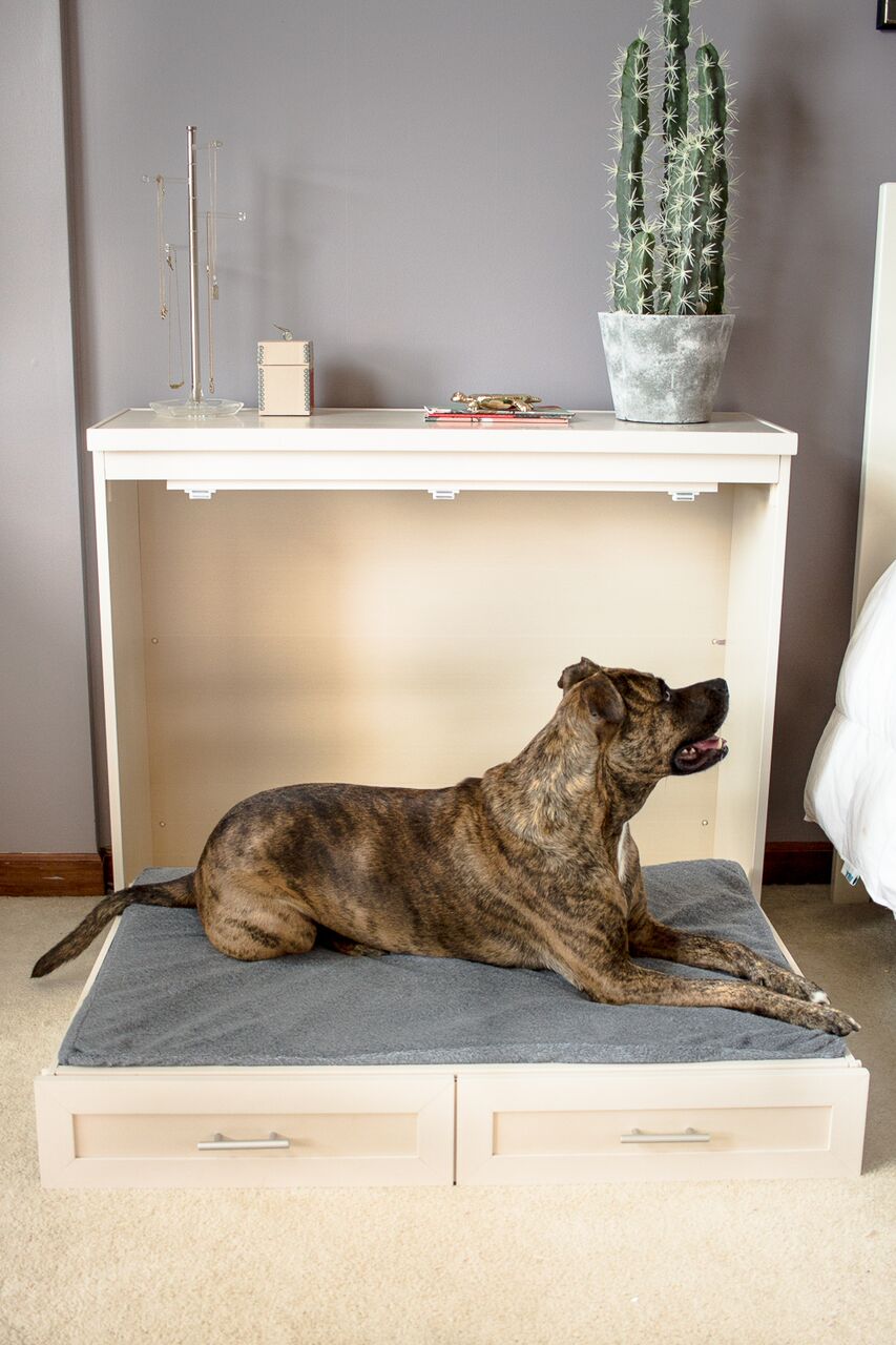 ecoFLEX Murphy Style Dog Bed with Memory Foam Cushion, Antique White