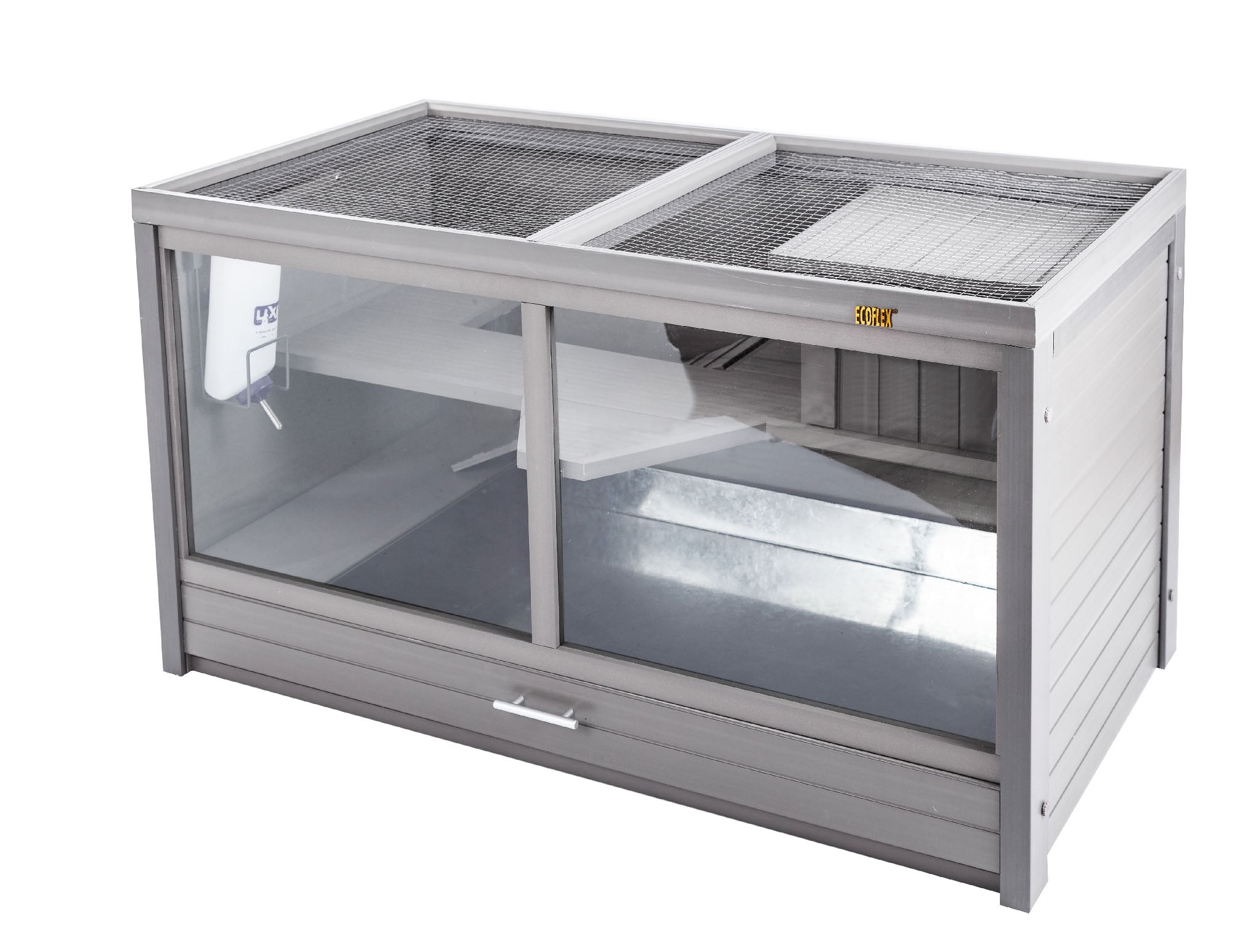 New Age Pet ECOFLEX Jumbo Park Avenue Indoor Rabbit Hutch in Nantucket Grey