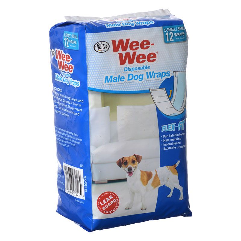 FP 12PK XS/SM DISP MALE WRAP DOG