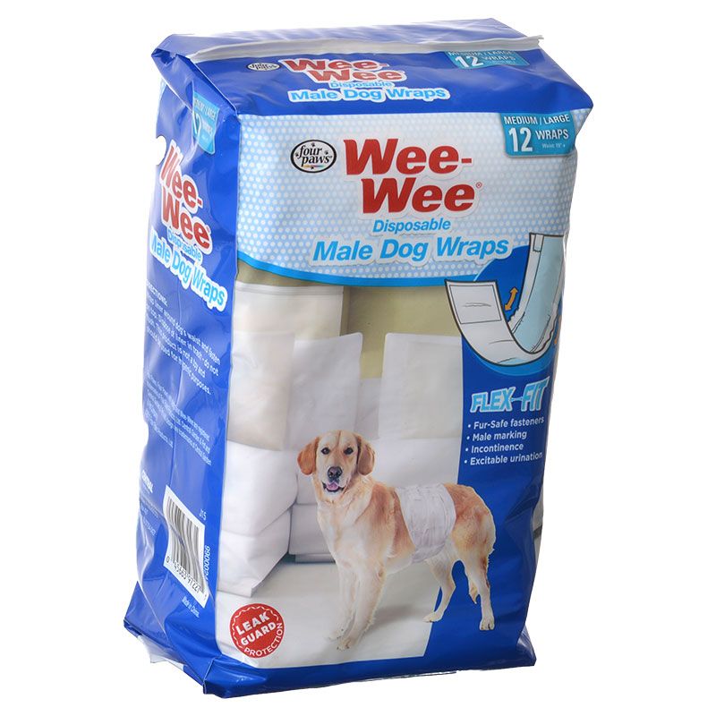 Fp 12Pk Md/Lg Disp Male Wrap Dog
