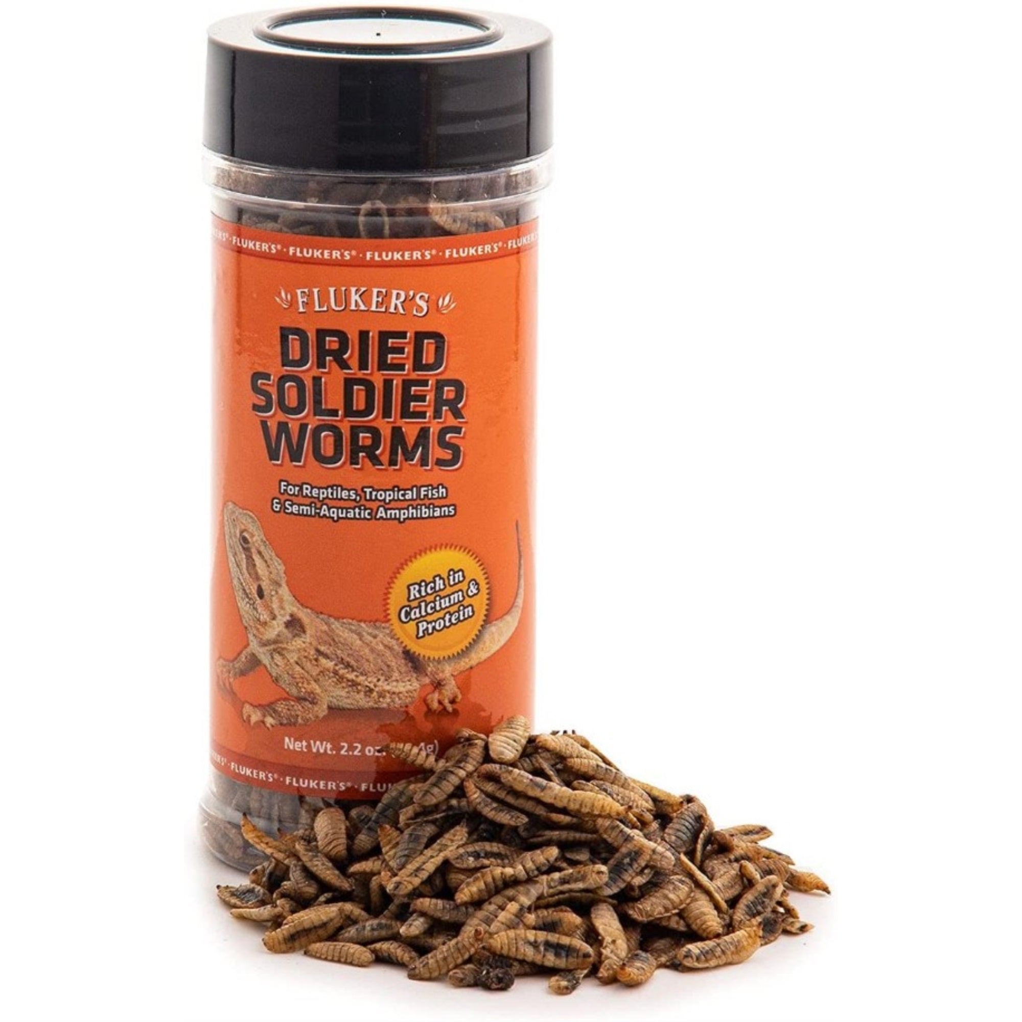 Flukers Dried Soldier Worms for Reptiles, Tropical Fish, Amphibians, Small Animals and Birds