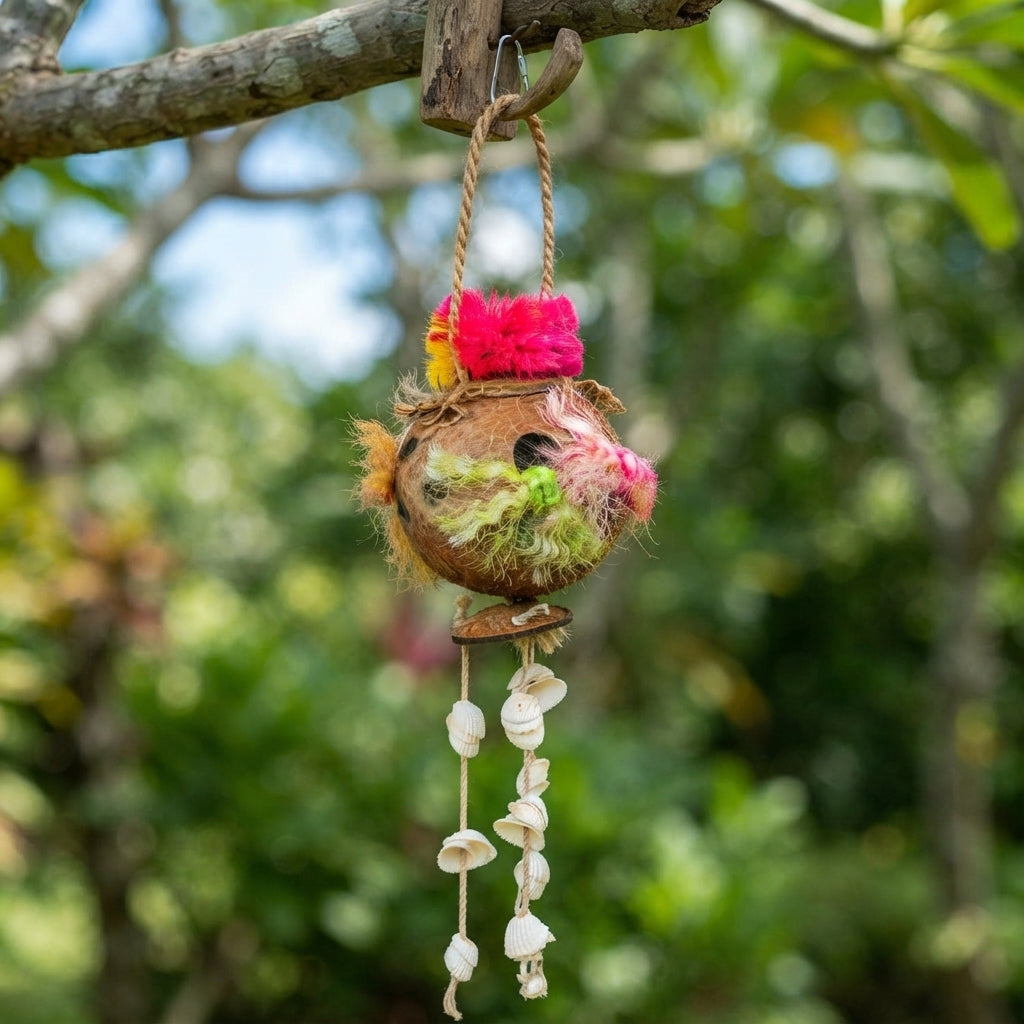 Prevue Tropical Teasers Coconut Fun Bird Toy Ideal for Small to Medium Birds