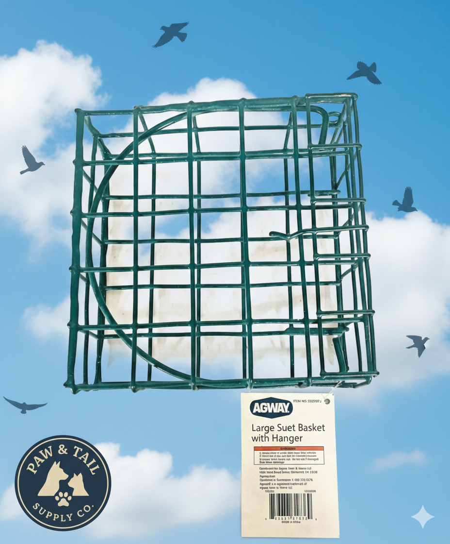 Heath Outdoor Fancy Blend Bird Suet Cake 9.27oz & Large Suet Basket Bundle