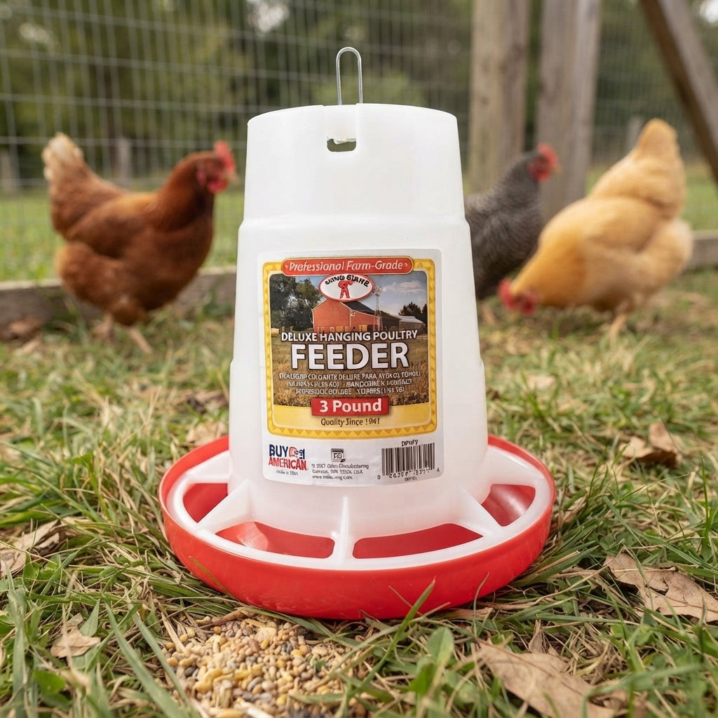 Little Giant Deluxe Poultry Feeder 3lb Hanging Chicken Feeder BPA-Free Plastic