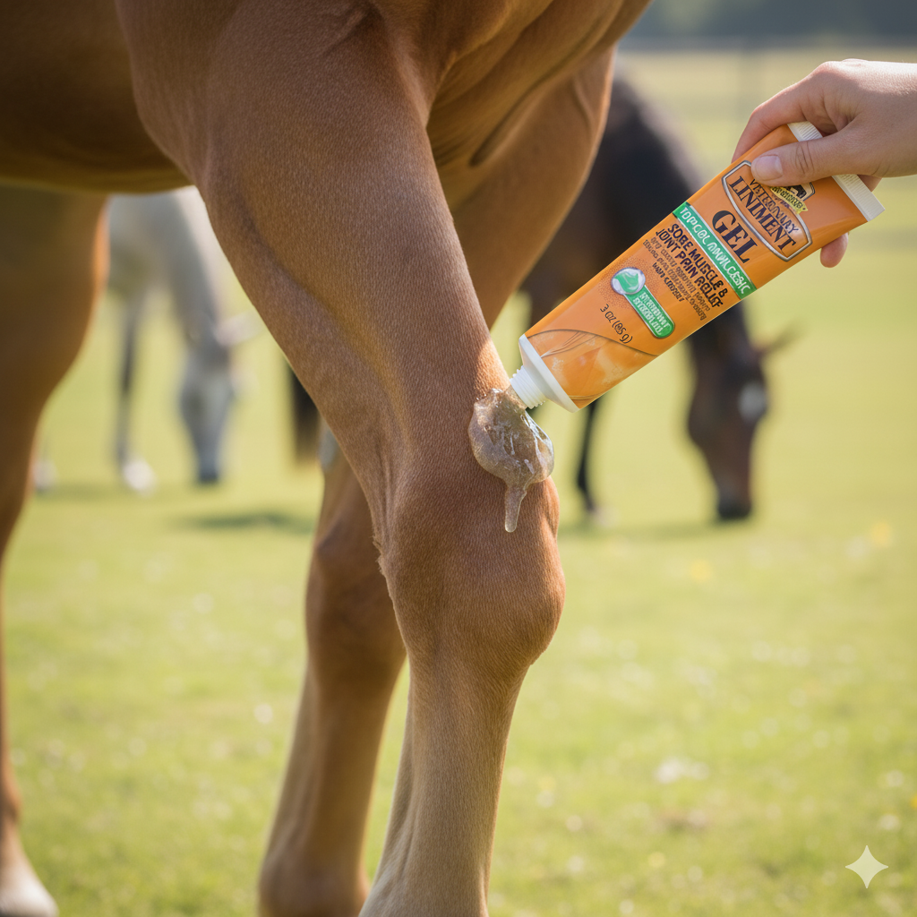 Absorbine Liniment Gel for Horses Soothes Muscles & Joints After Training 3 oz.