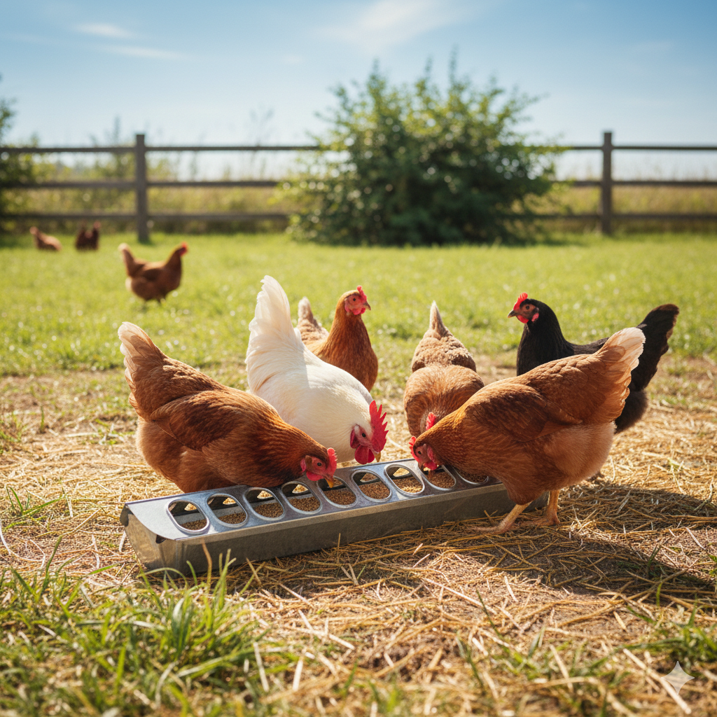 Miller 18" Galvanized Slide Top Poultry Chicken Feeder 9822