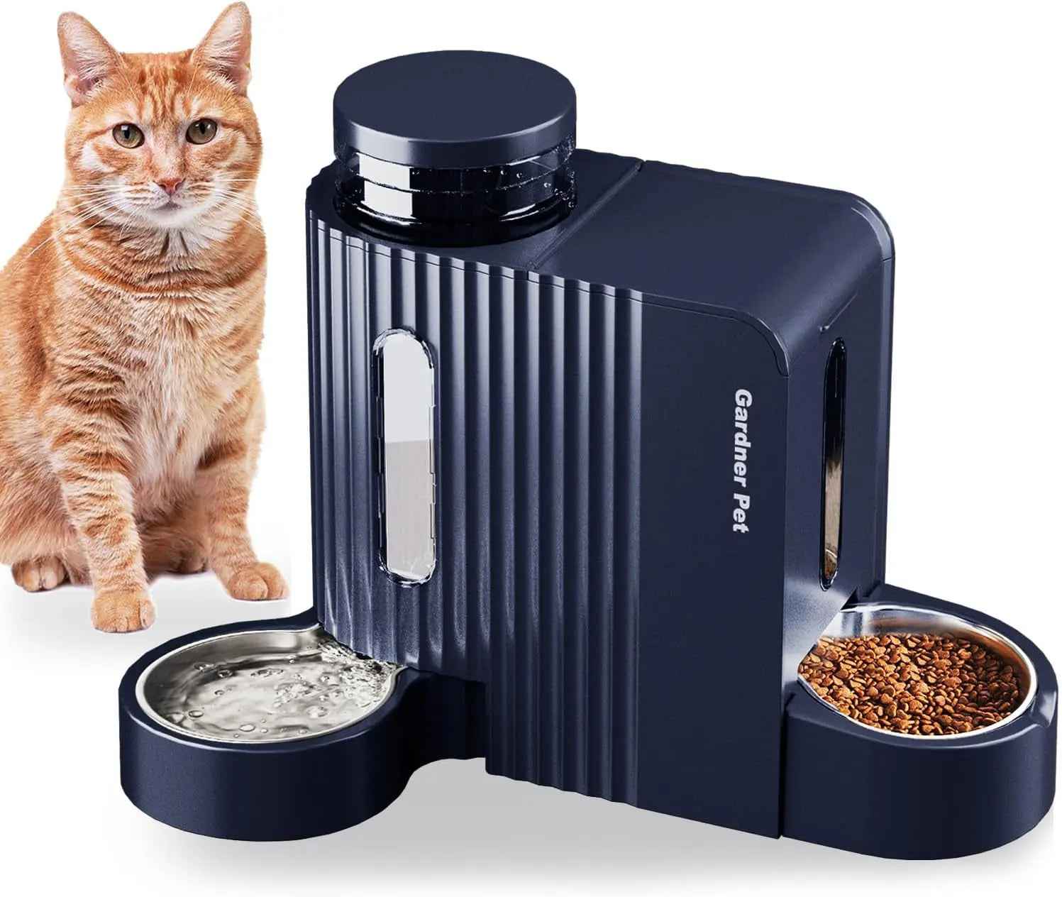 Gravity Pet Feeder & Water Dispenser Set with Stainless Steel Bowls